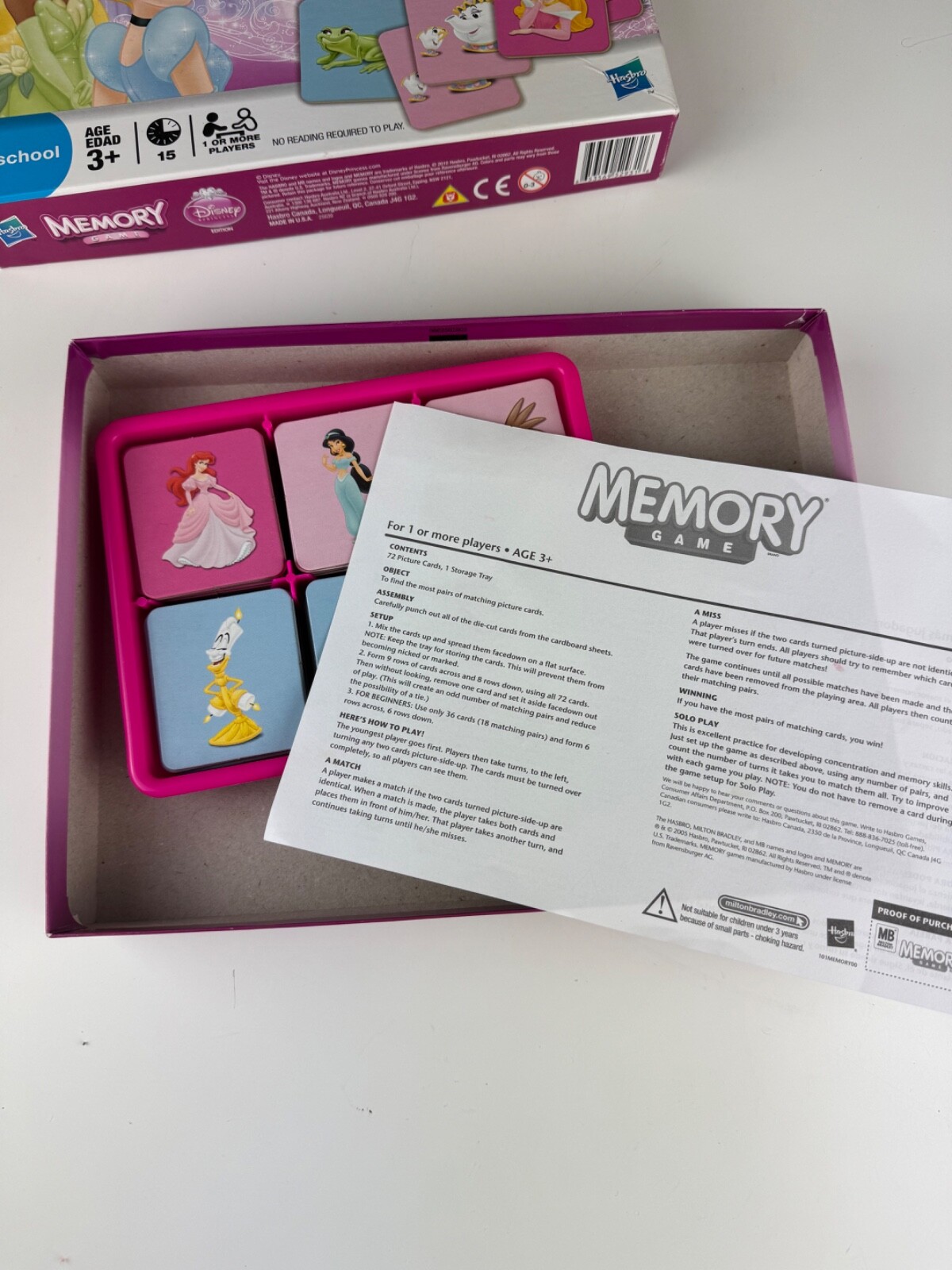 Memory Matching Game Disney Princess Edition By Hasbro Good Fun