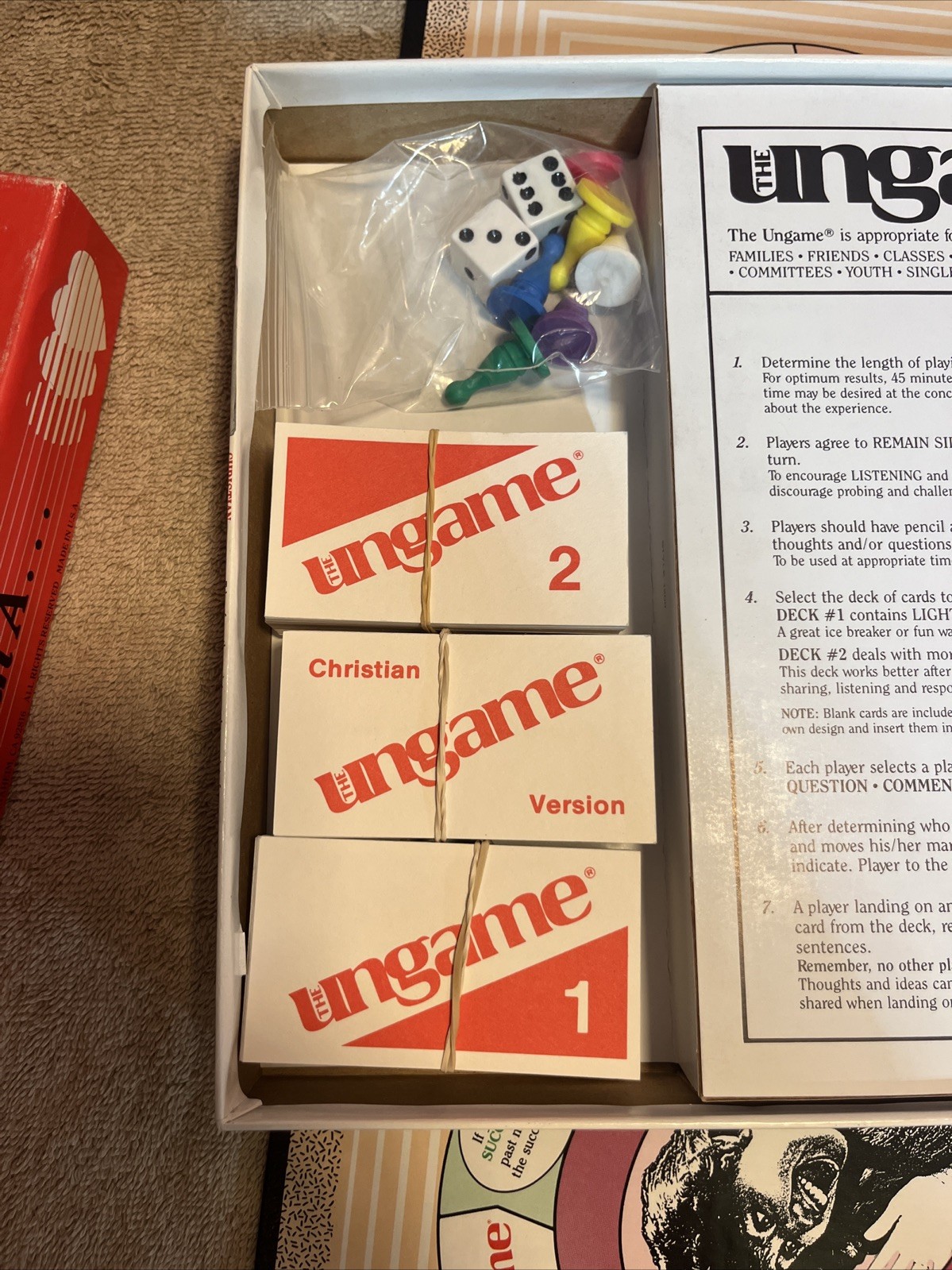 VTG The Ungame, Christian Version. 1989 By Talicor, Creator Dr Dobson, Made USA