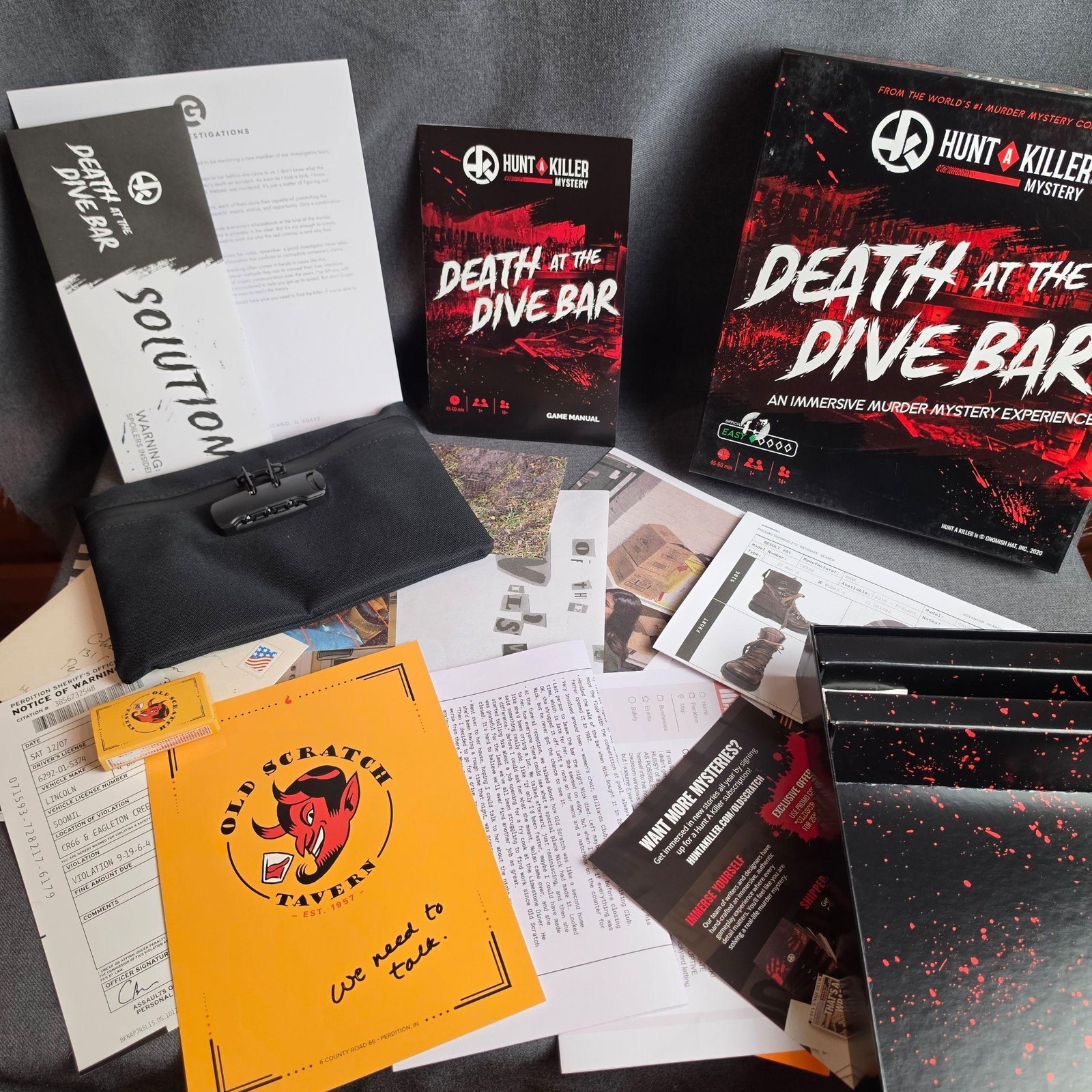 Hunt A Killer Mystery Board Game Lot Dead Below Deck Dive Bar Motel 3 Box Set