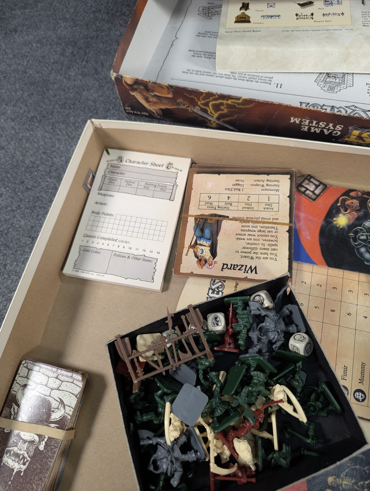 VTG 1990 Hero Quest Game System 90s Role Playing Board HeroQuest TONS OF PIECES