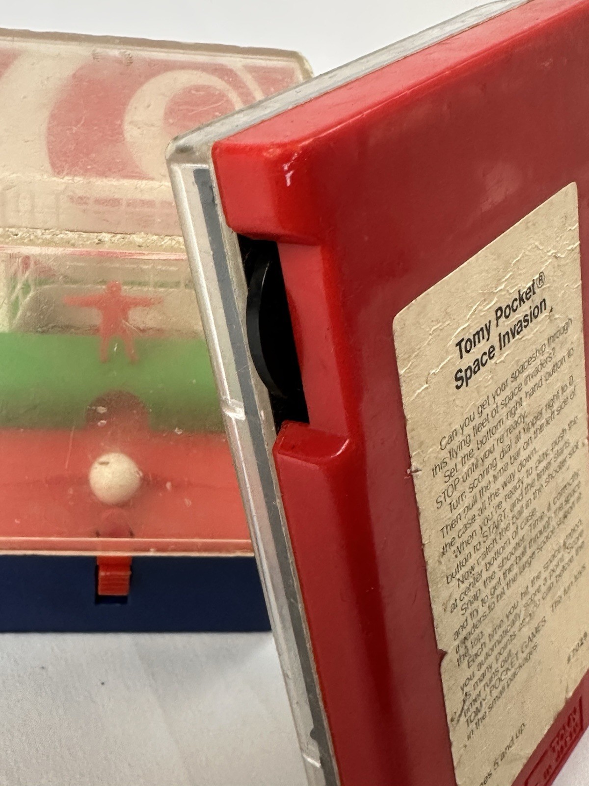 2 Vintage Ball Shooter Toy Game Tomy Pocket Space Invasion & Soccer Skill Shot