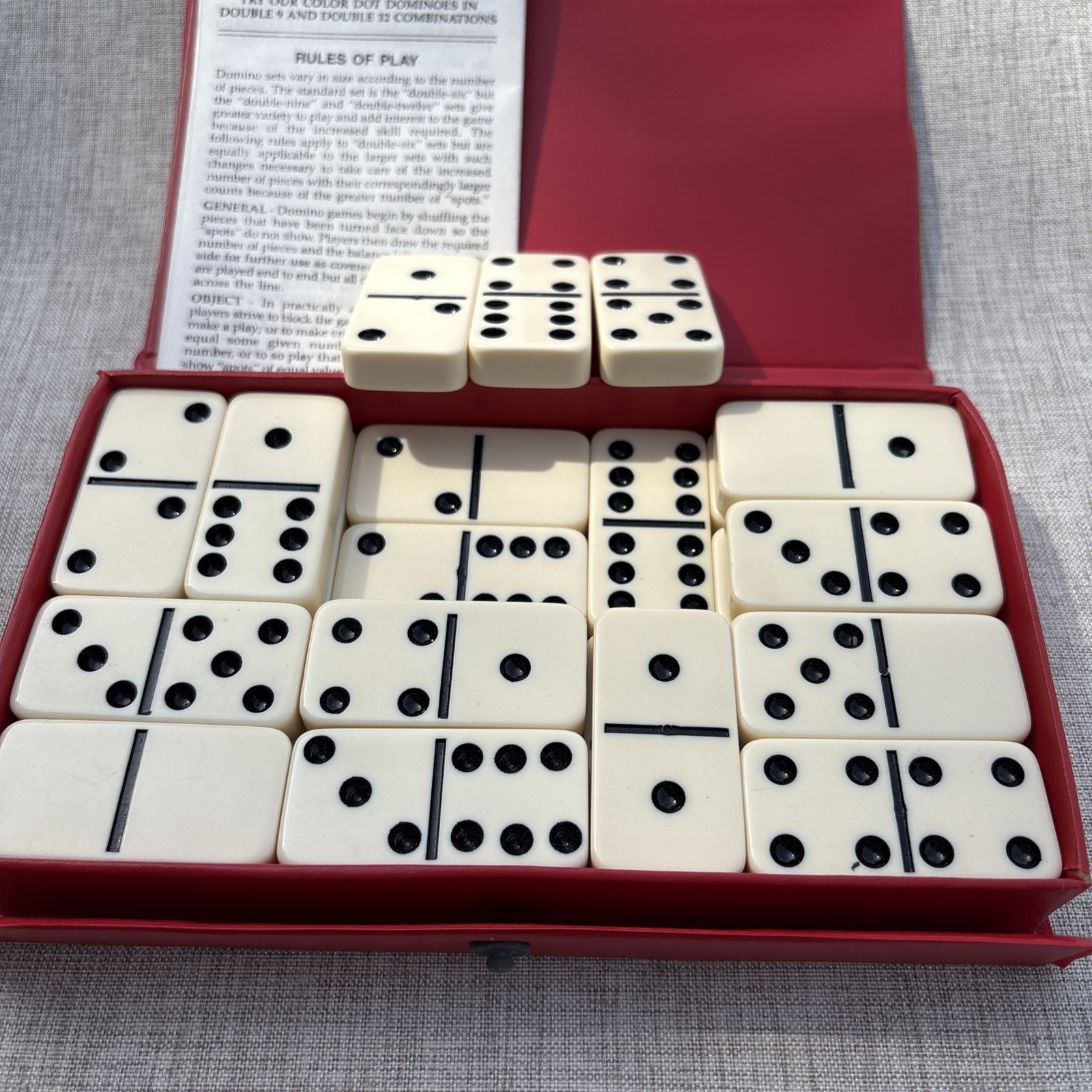 Domino Game ￼ By Cardinal With Original Red Case 28 Piece Set with Instructions