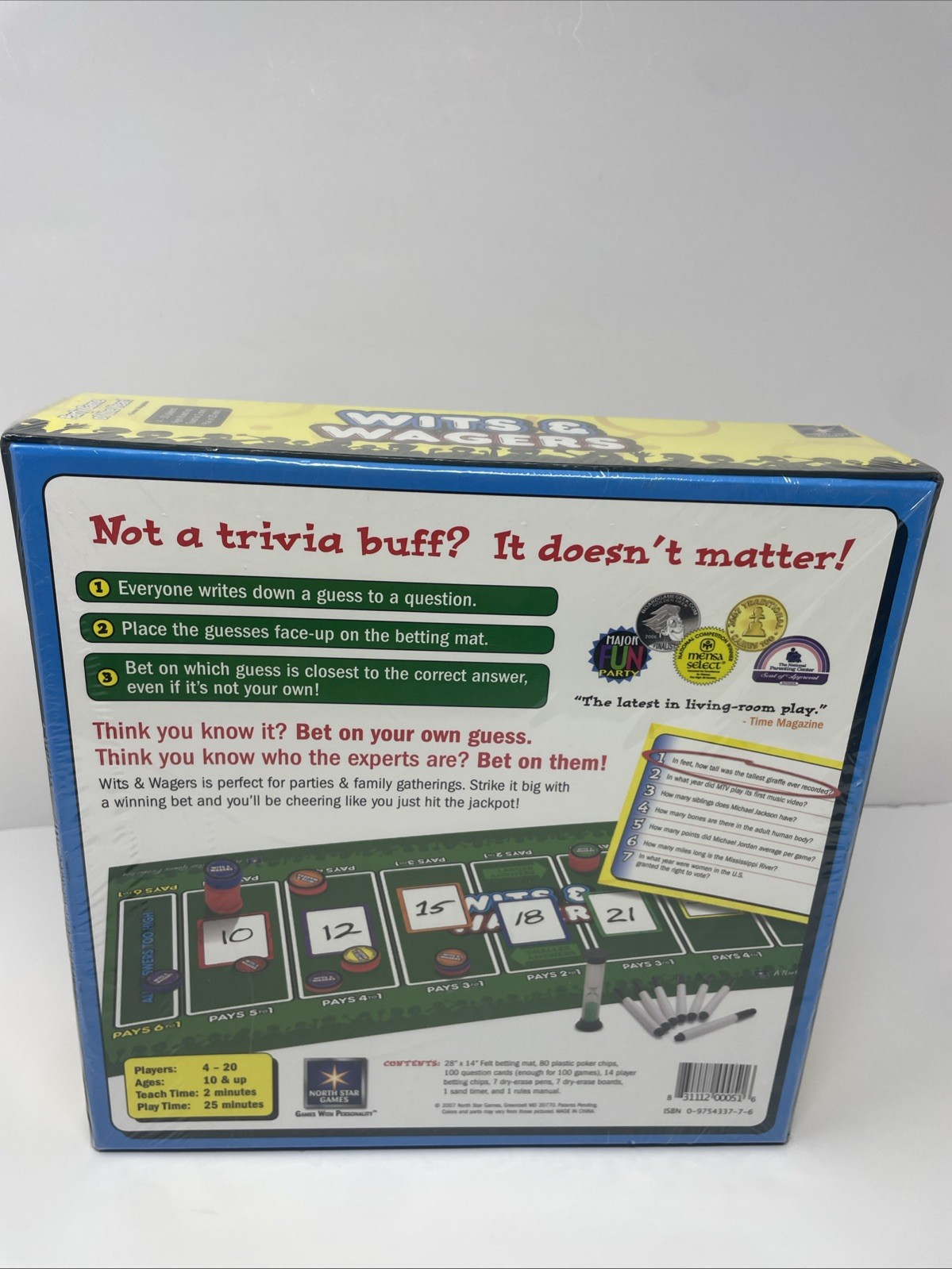 New Sealed – North Star Games Wits & Wagers Party Trivia Game 4-20 Players