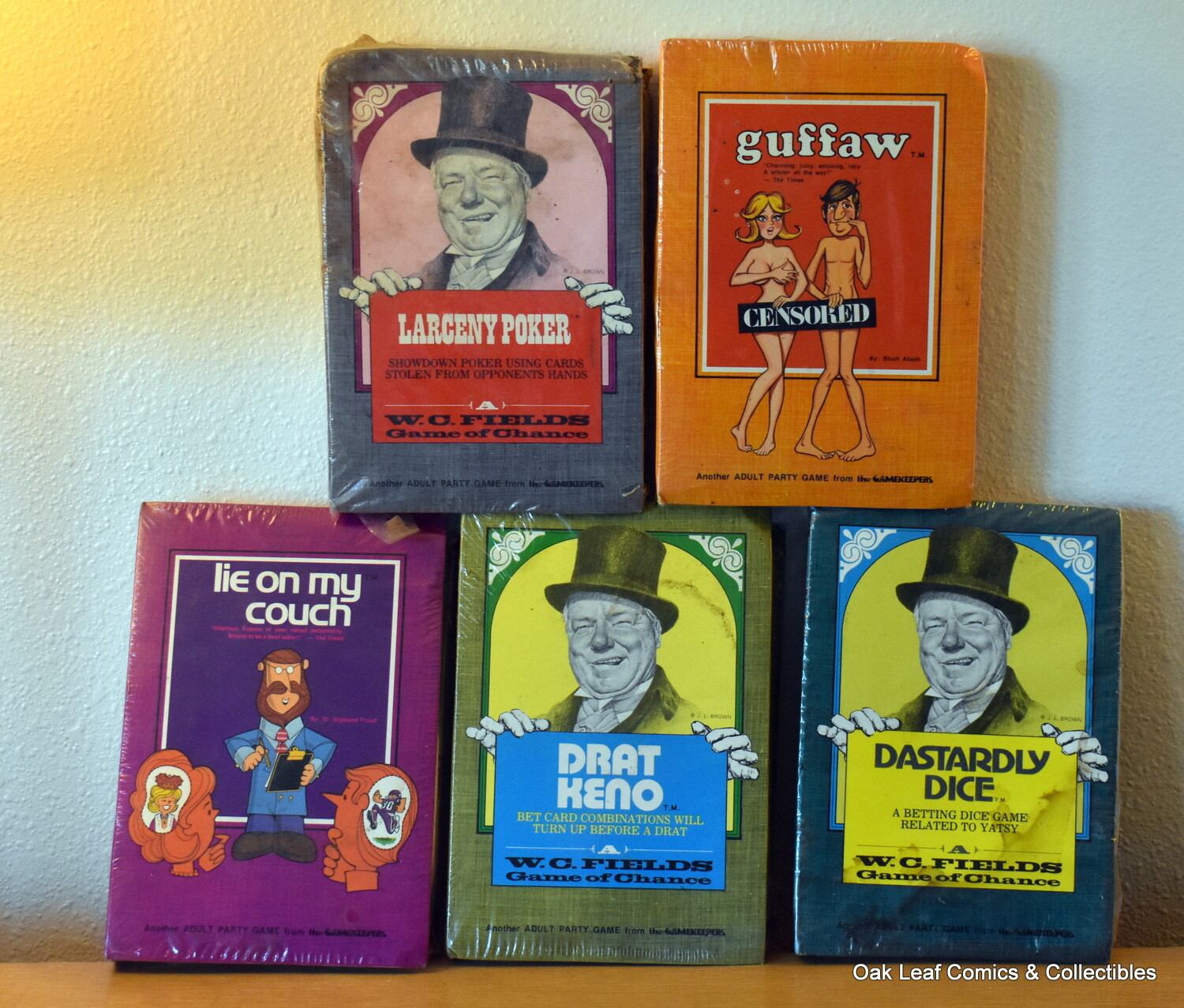 Lot of 5 Adult Party Games 1974 J.L. Brown. ALL still SEALED!