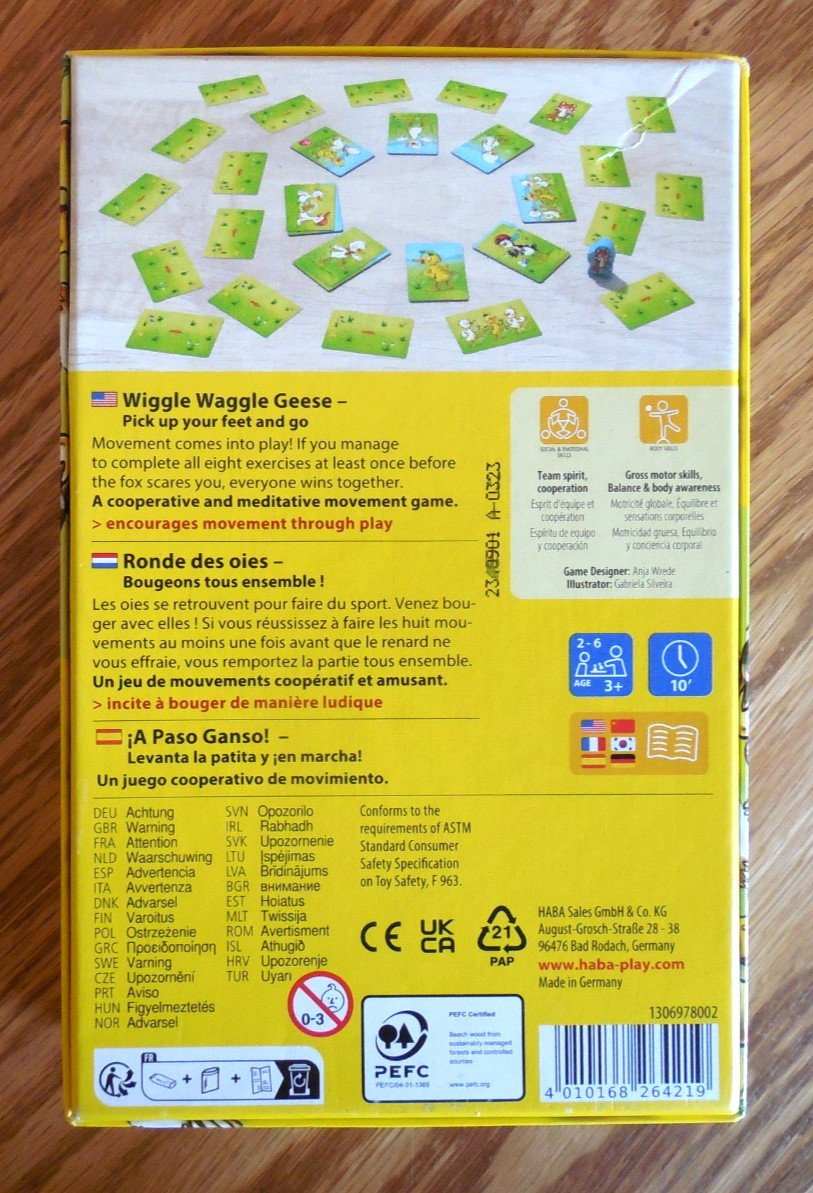 NEW HABA “Wiggle Waggle Geese” Cooperative Movement Game for Children Ages 3+