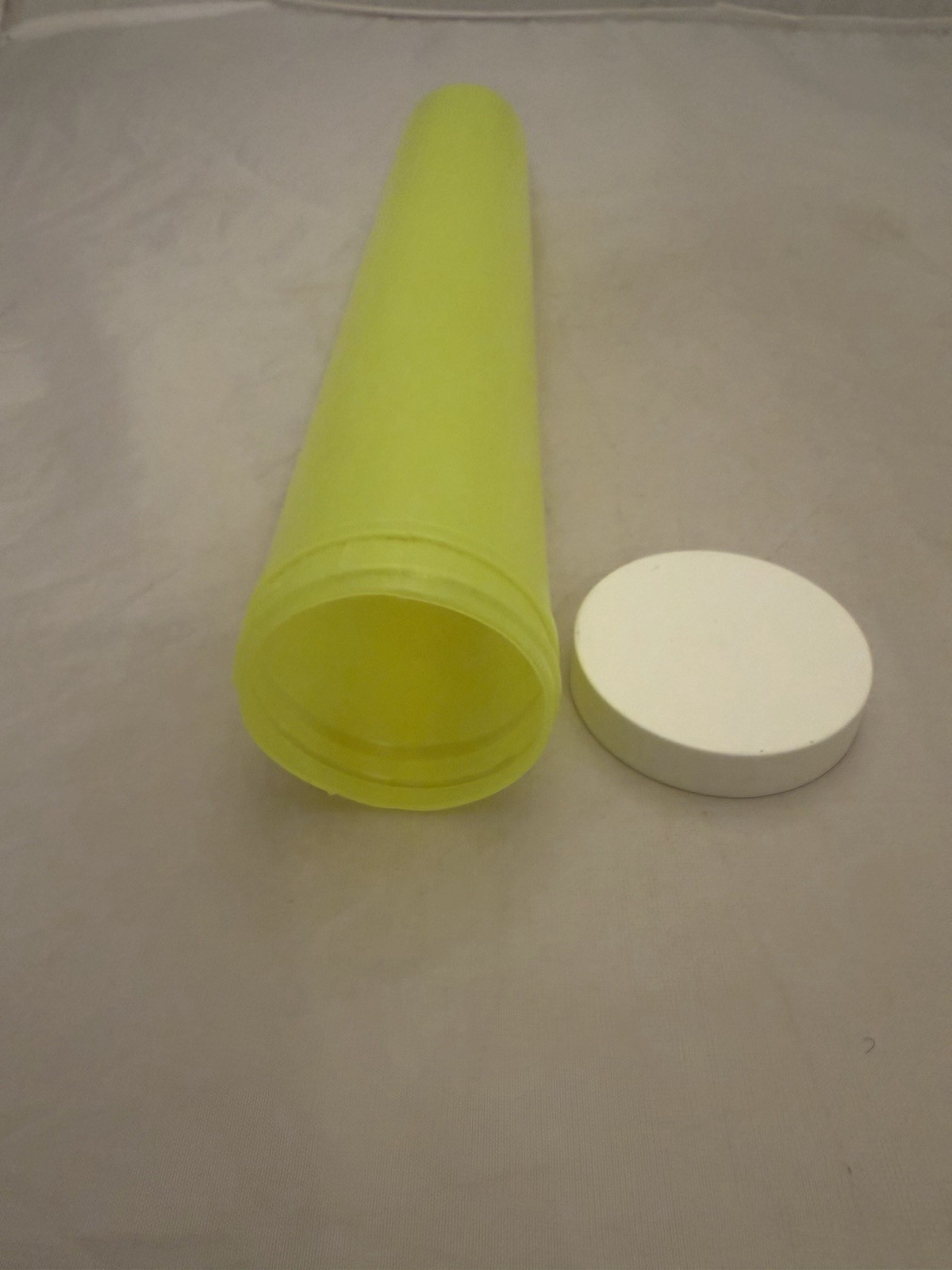 Vintage 12” Yellow Pog Tube with Screw on Lid Holds Approx 200 Pogs New