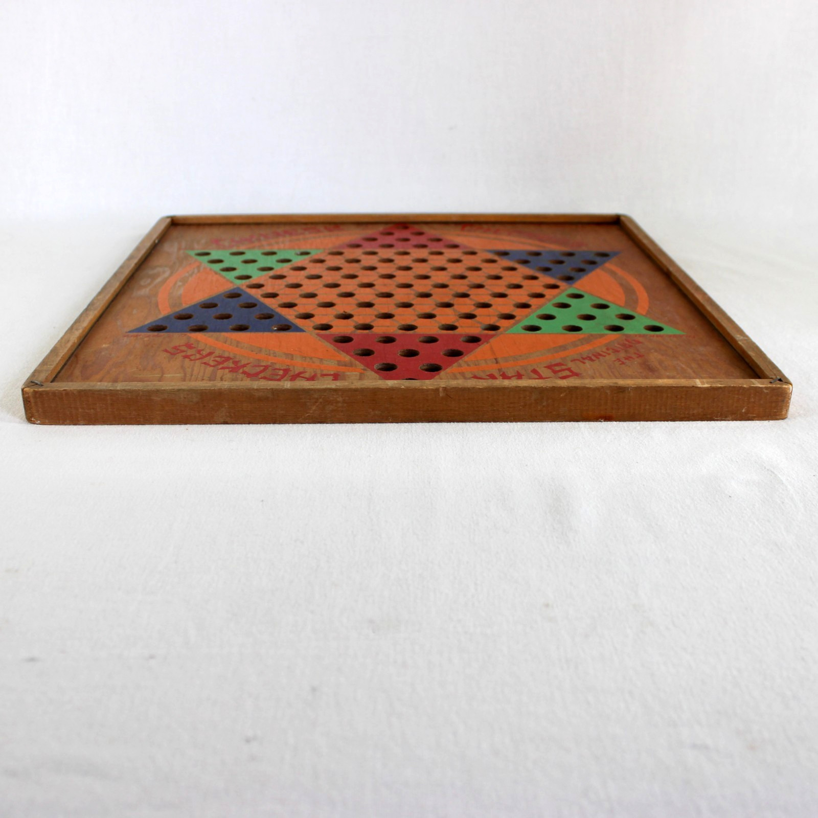 Chinese Checkers The Original Star Checkers Game Wooden Playing Board Vintage