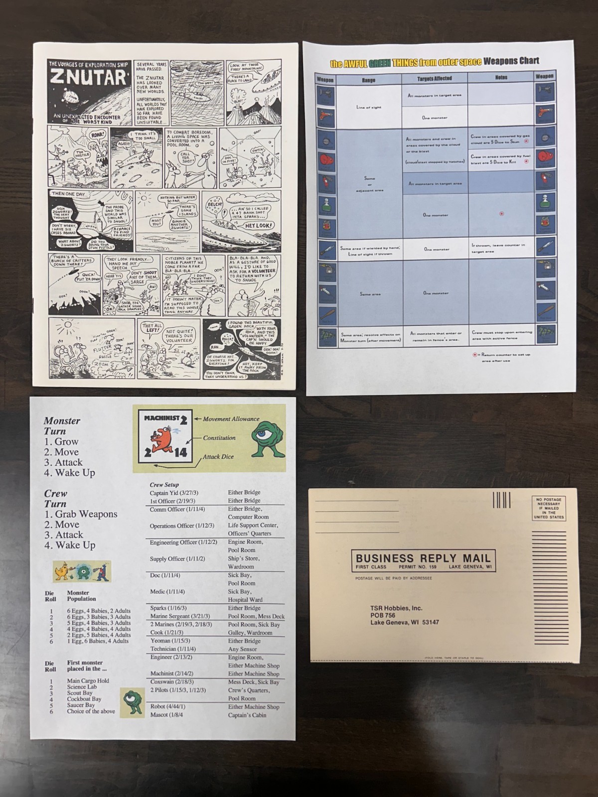 TSR 5005 – The Awful Green Things from Outer Space FIRST EDITION Board Game