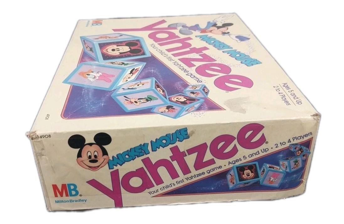 Vintage Mickey Mouse Yahtzee Game 1988 Milton Bradley Disney 4908 COMPLETE