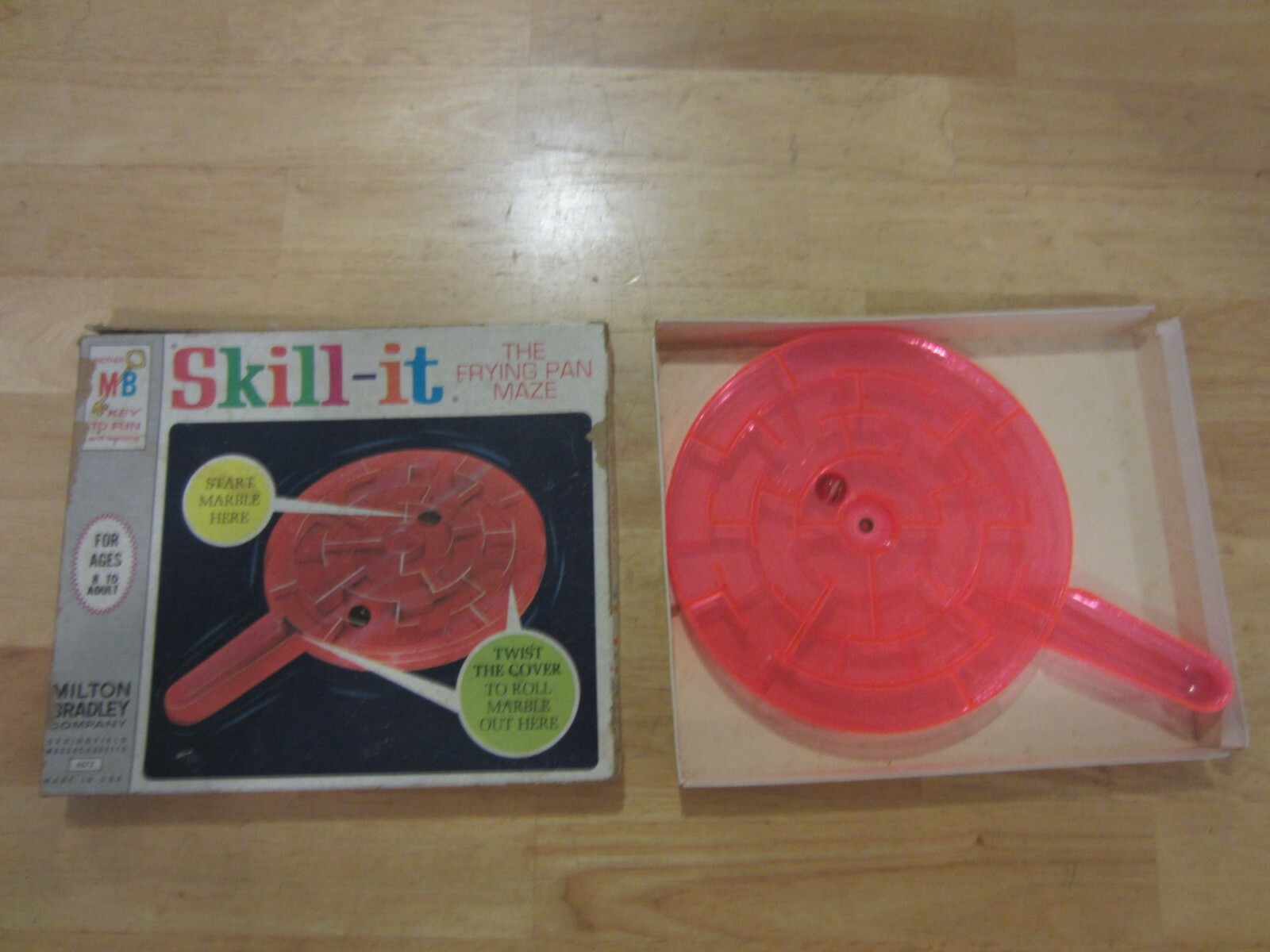 MILTON BRADLEY SKILL-IT THE FRYING PAN MAZE GAME NO. 4673-VINTAGE 1966-RARE