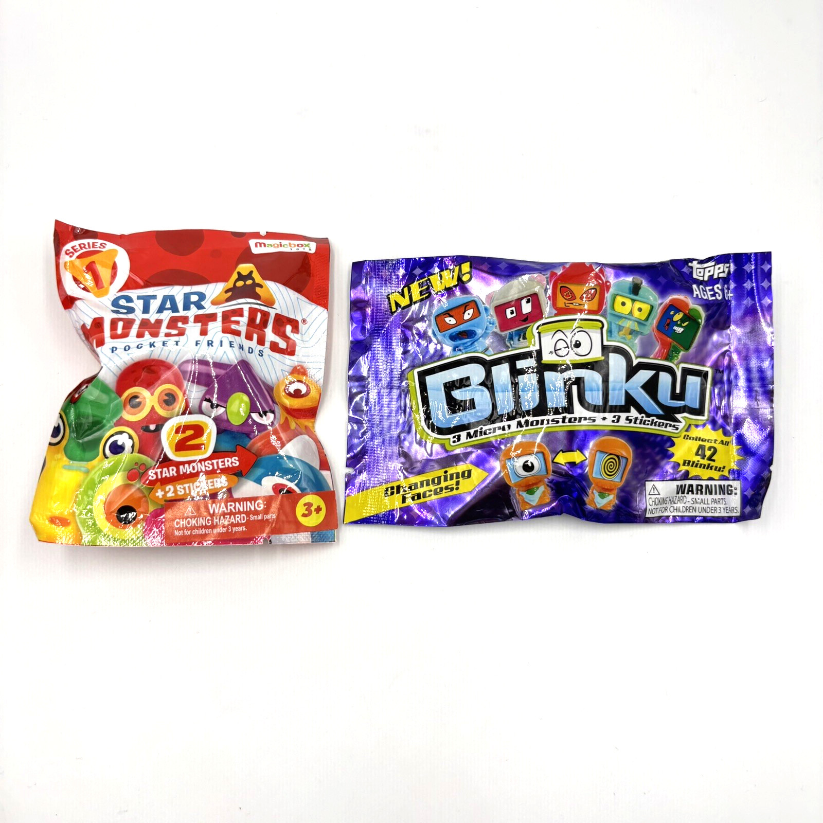 2 SEALED PACKS Magic Box Star Monsters and TOPPS Blinku like Gogos Crazy Bones