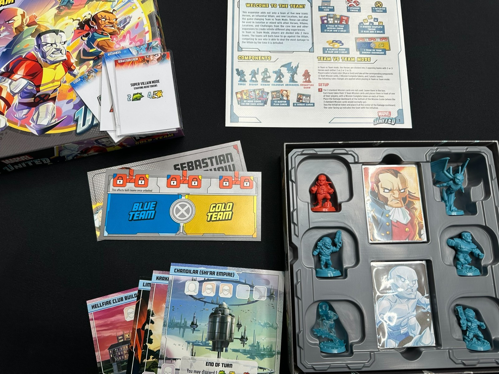 Marvel United 4x Expansion Lot (First Class, Blue, Gold, Phoenix) Kickstarter