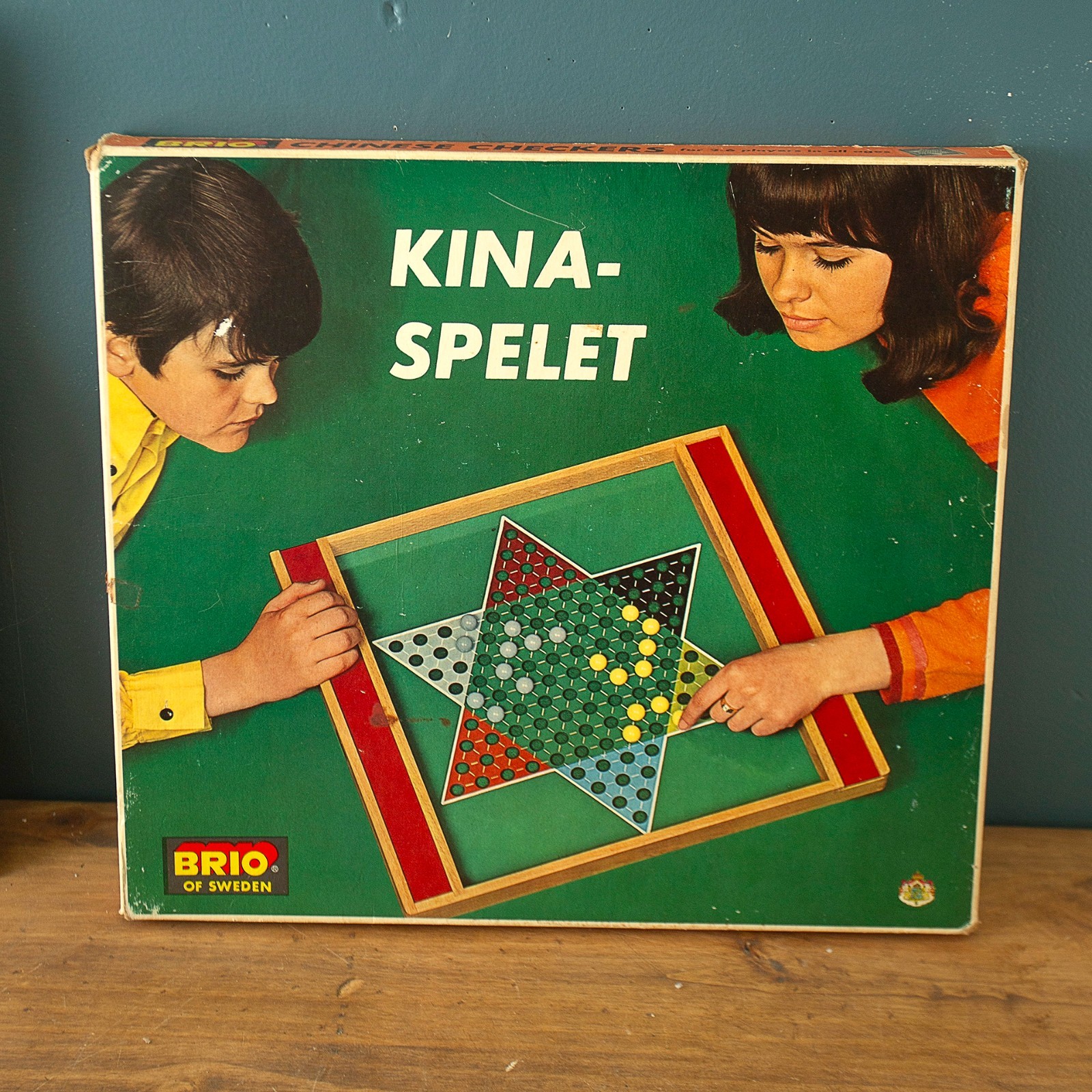 Vtg Chinese Checkers Brio of Sweden Kina Spelet Excellent Condition 1970s