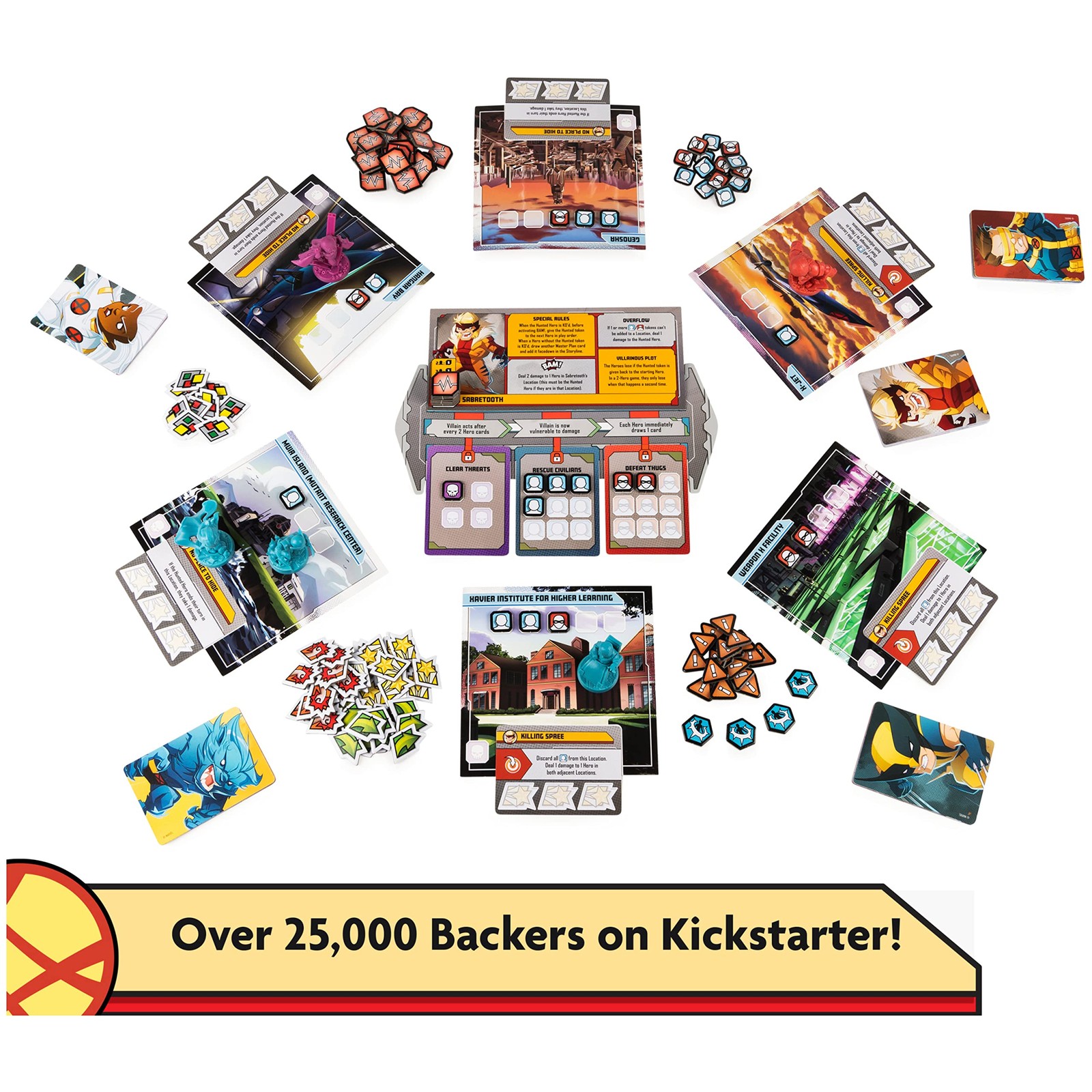 X-Men, Marvel United Board Game with Cards and Collectible Hero Villain Figurine