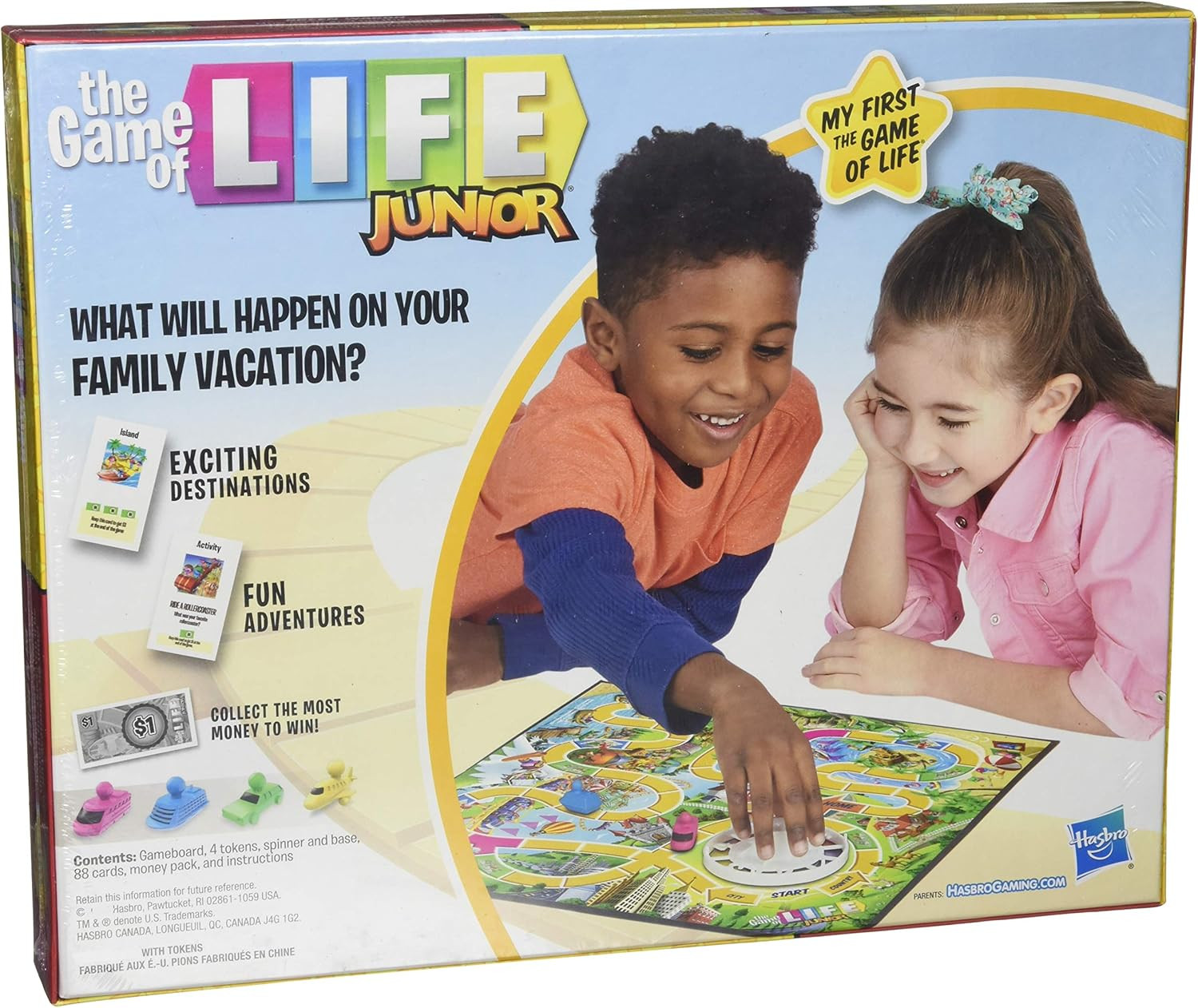 the Game of Life Junior Board Game for Kids Ages 5 and Up,Game for 2-4 Players