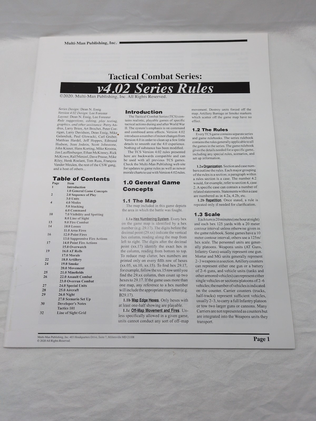 Multi-Man Publishing Tactical Combat Series v4.02 Series Rules
