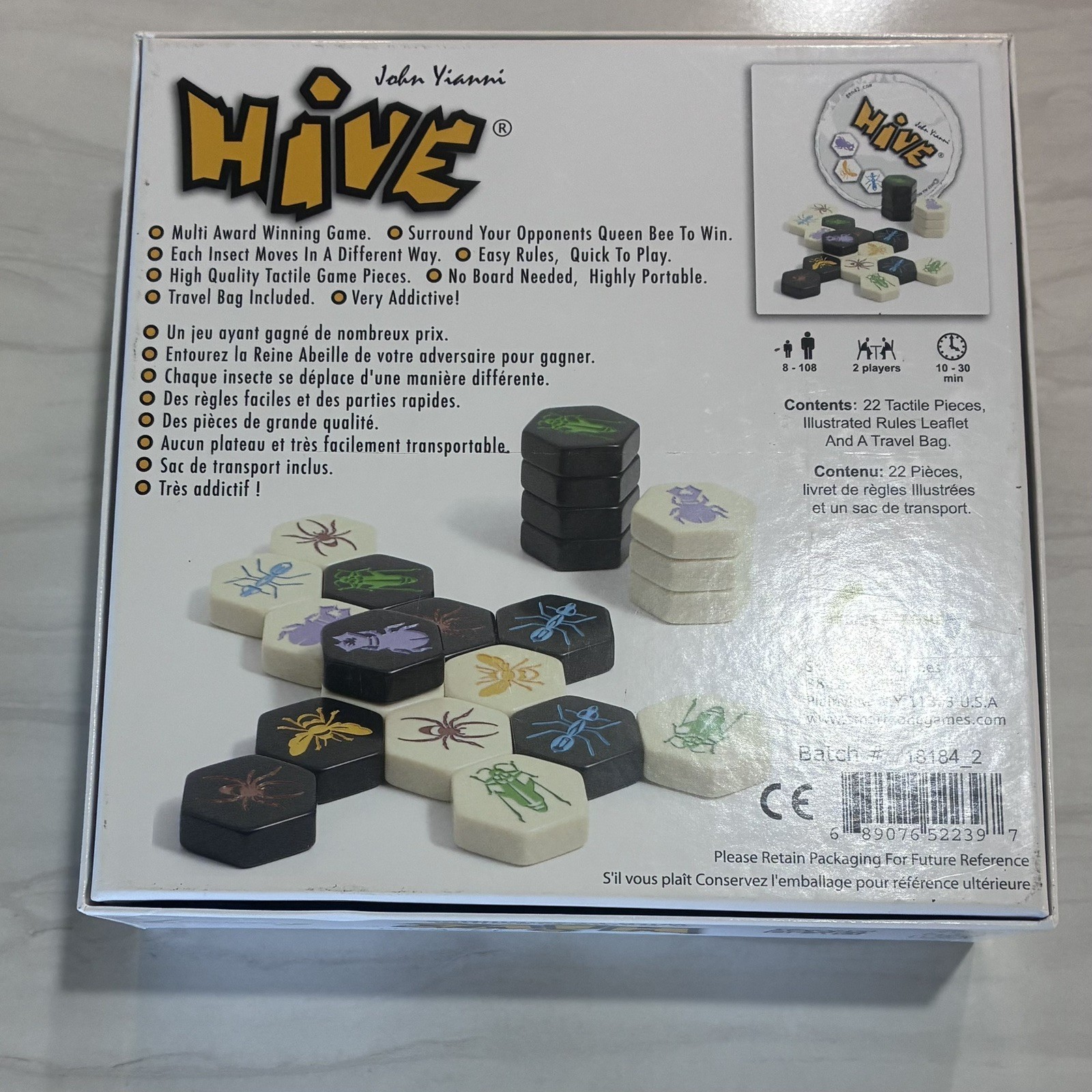 Hive “A Game Crawling With Possibilities”by John Yianni Complete In Box