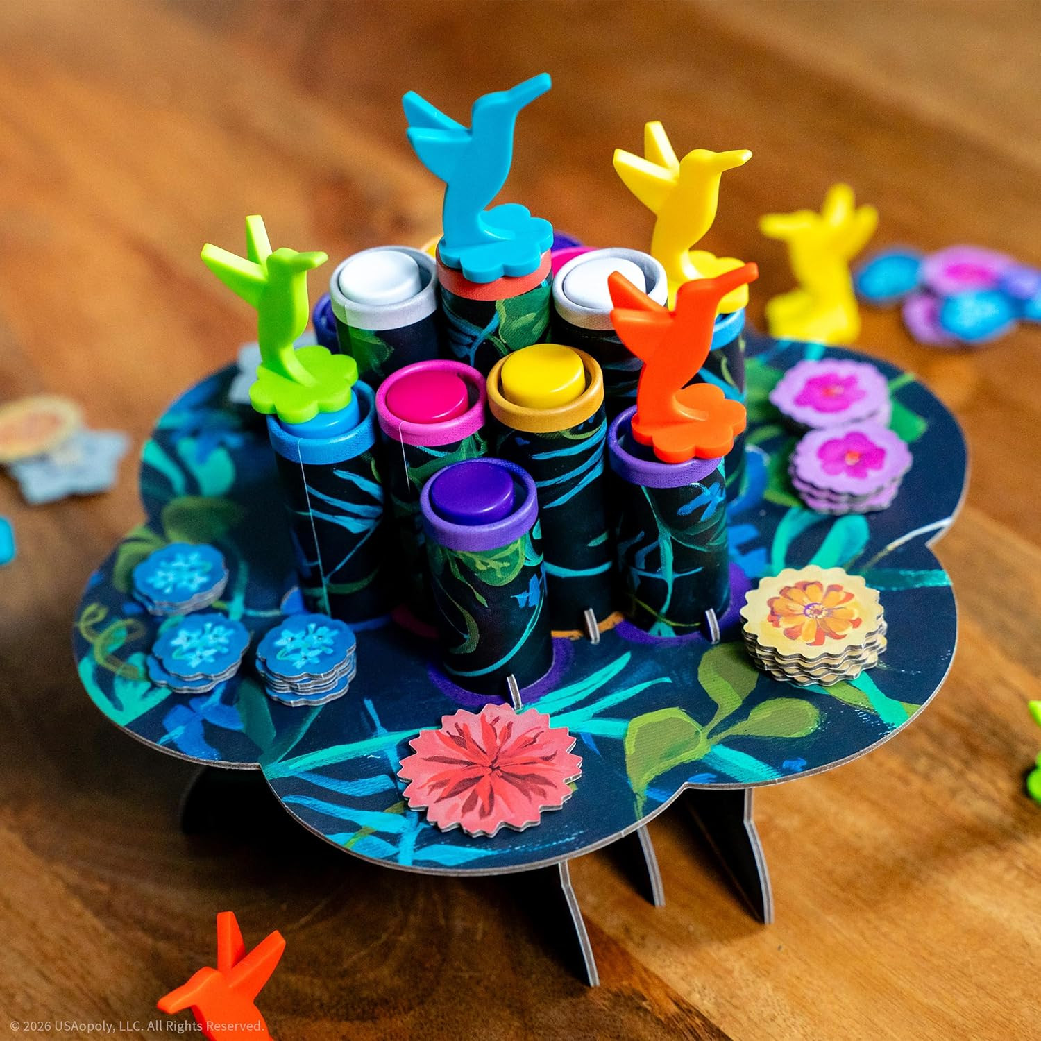 Hummingbirds Board Game, a Real-Time, Push Your Luck Dexterity Party Game, Test
