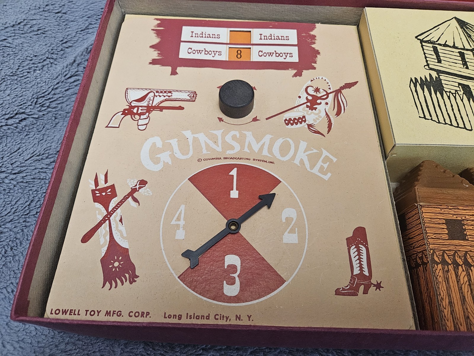 ~ Vintage Rare 1958 Gunsmoke Board Game #822 LOWELL Toy Mfg. Co. Matt Dillon ~