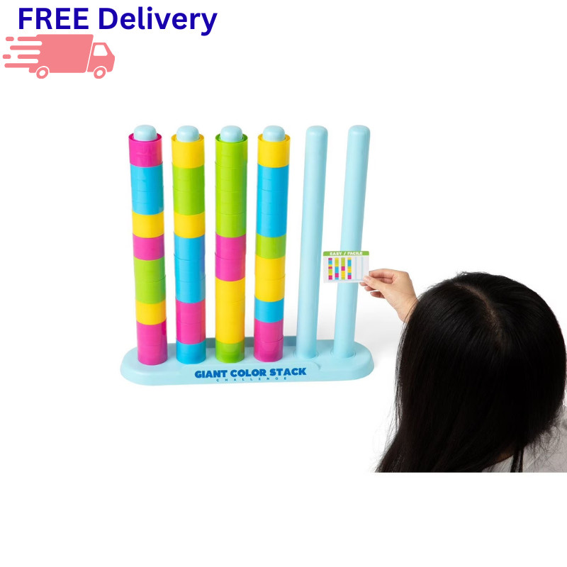 Giant Color Stack Challenge Jumbo Stacking Game 50 Logic Puzzle Challenges Kids