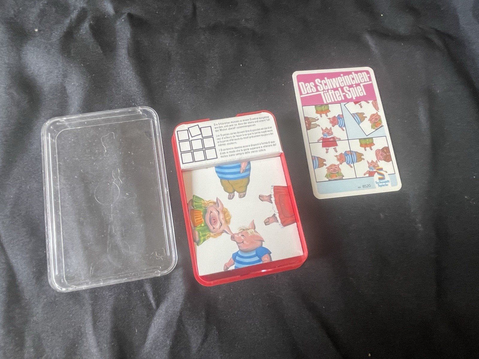 Vintage Schmidt Das Schweinchen Tüftel-Spiel Pocket Puzzle Game w/ Case