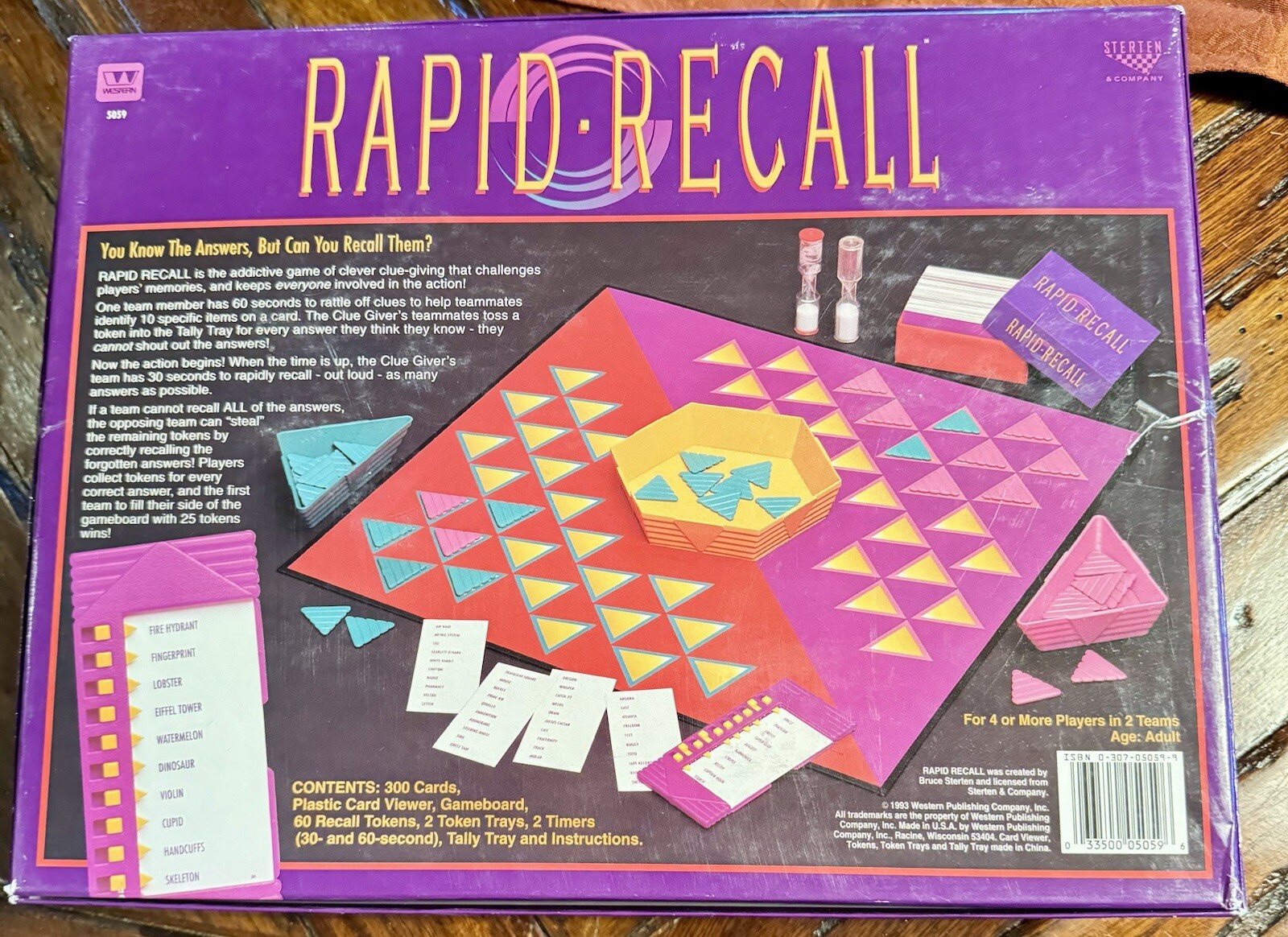 RAPID RECALL Board Game 1993 VINTAGE 100% COMPLETE