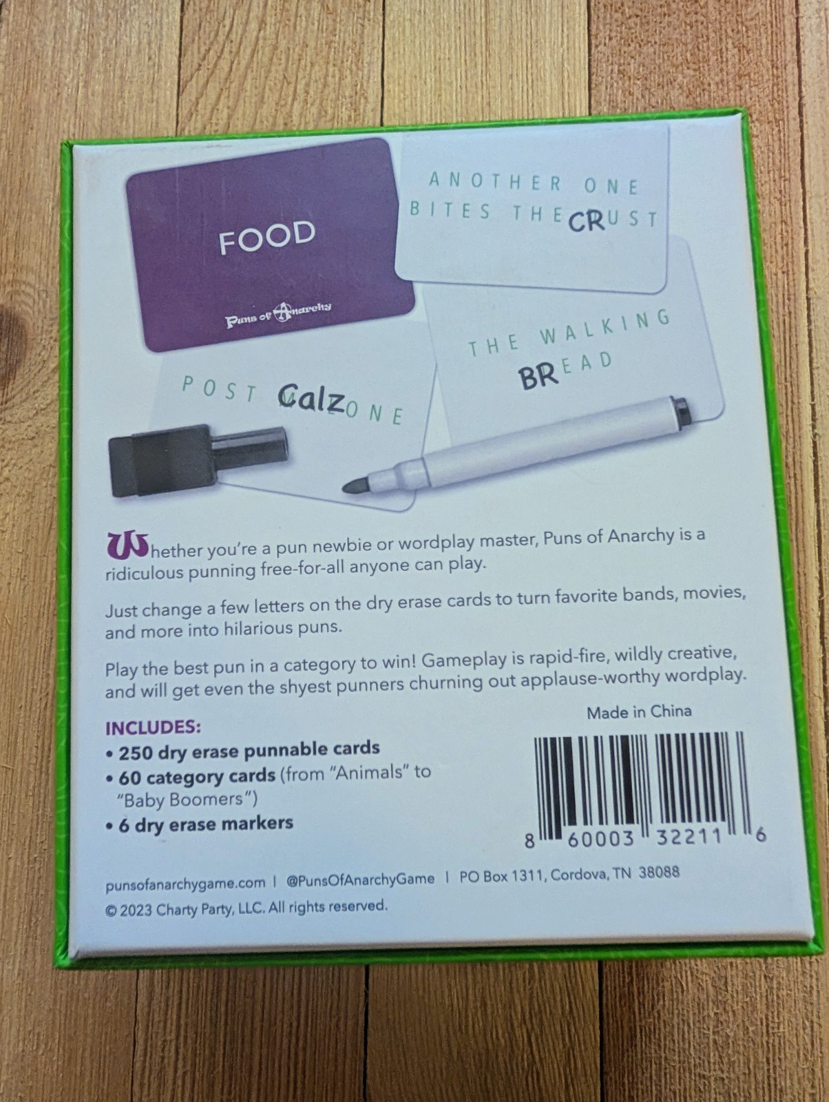 Brand New Puns of Anarchy Party Game for 3+ Players, Includes Dry Erase Markers