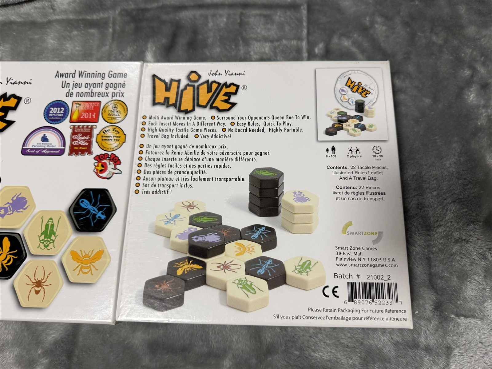 HIVE BOARD GAME BY JOHN YIANNI SMART ZONE GAMES – COMPLETE + TRAVEL BAG GEN42