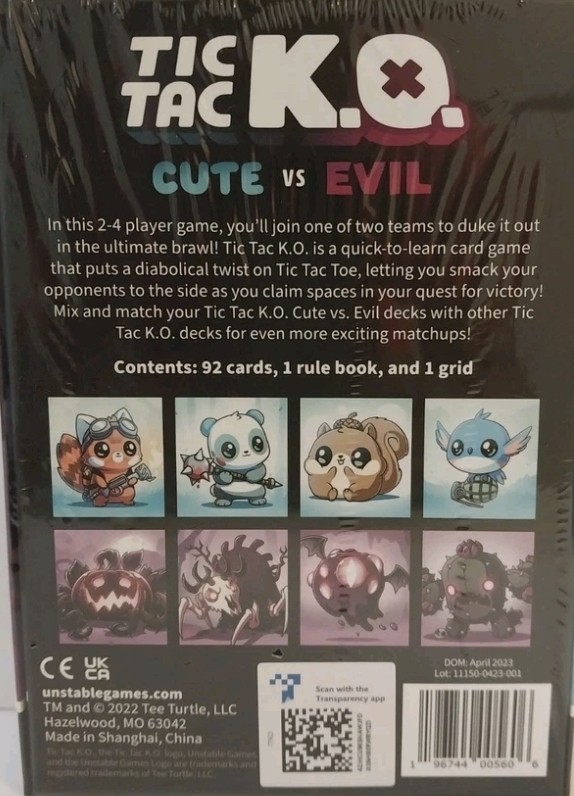 Total Of 5 Tic Tac KO Cute Evil Card Game NEW SEALED Unstable Games All 1 Price