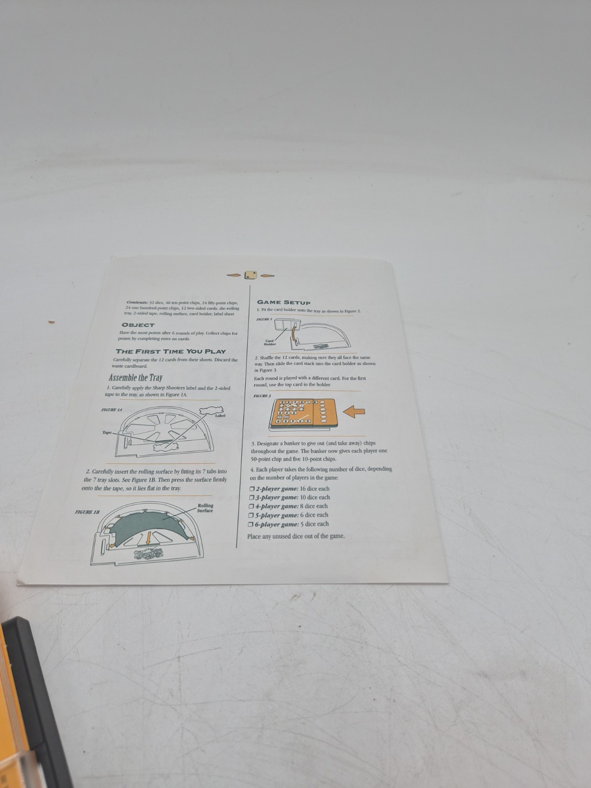 Vintage Sharp Shooters Dice Board Game 1994 Milton Bradley Replacement Parts