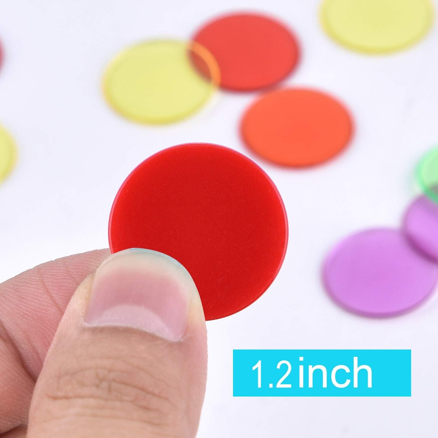 Coopay 200 Pieces 10 Colors 1-1/5 inch Plastic Learning Counters 10