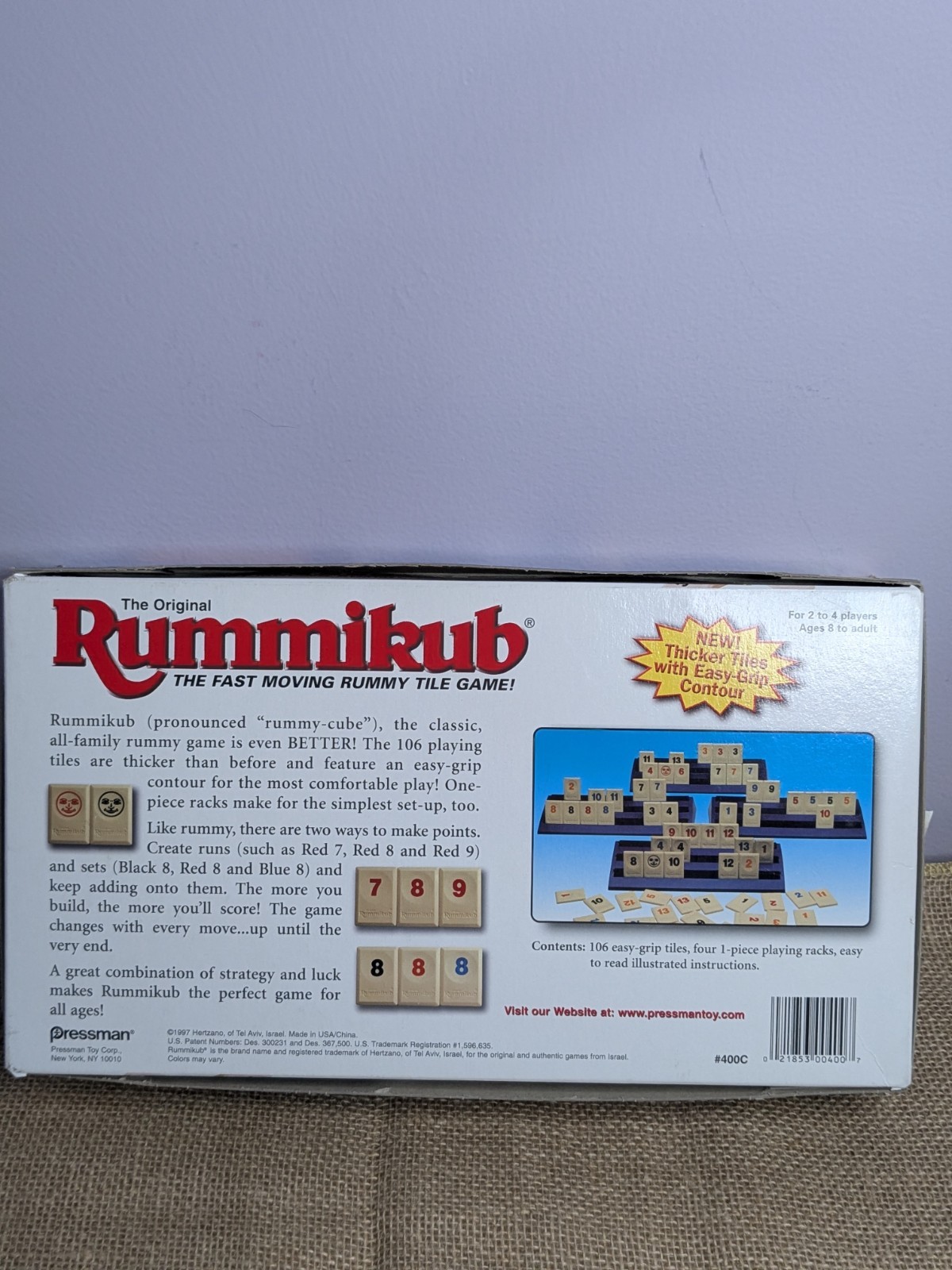 Pressman 1997 Edition THE ORIGINAL Rummikub Board Game 4 players Rummy Tile Game