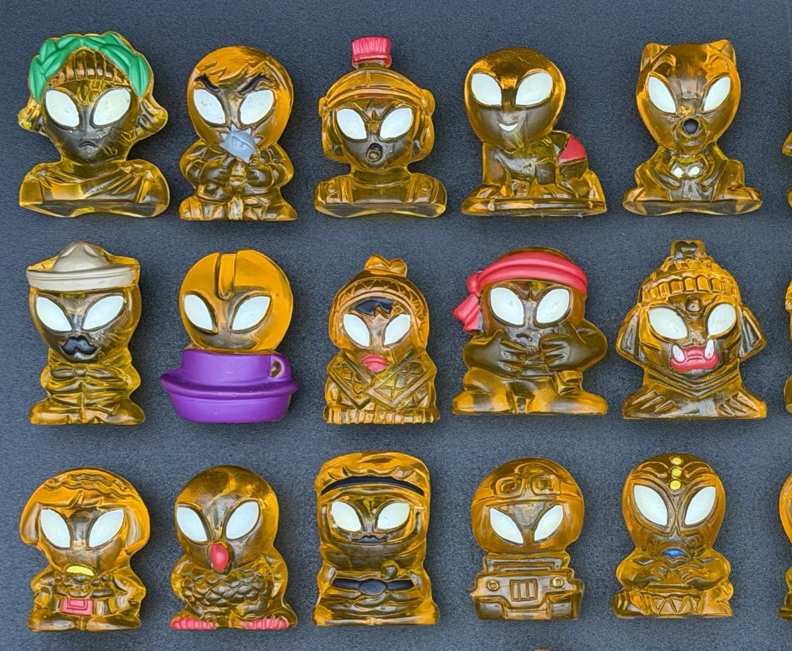 Full Set of 60 Hielocos Coca-Cola Aliens & Bad Aliens Amber & Blue Rare Mexico
