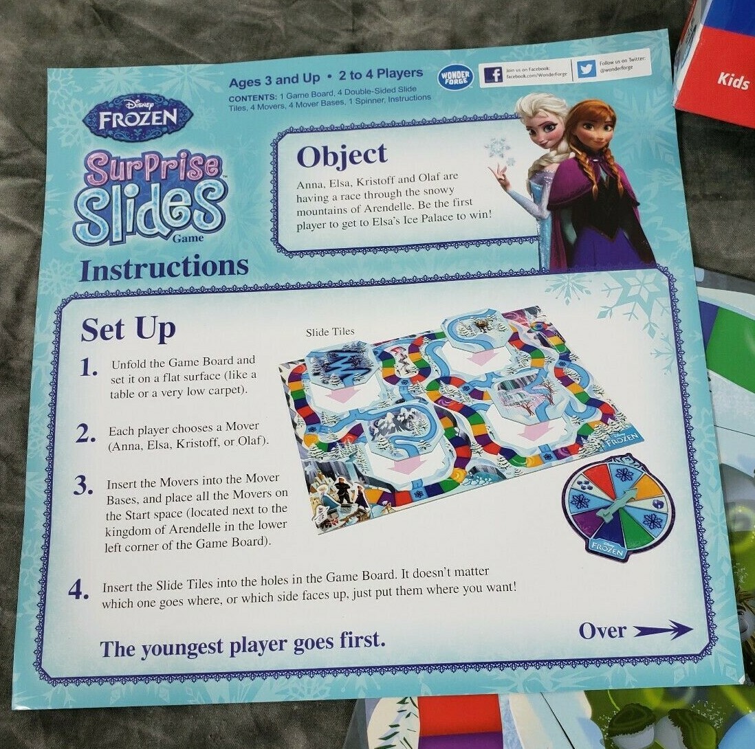 Disney Frozen Surprise Slides Wonder Forge Board Game 2014