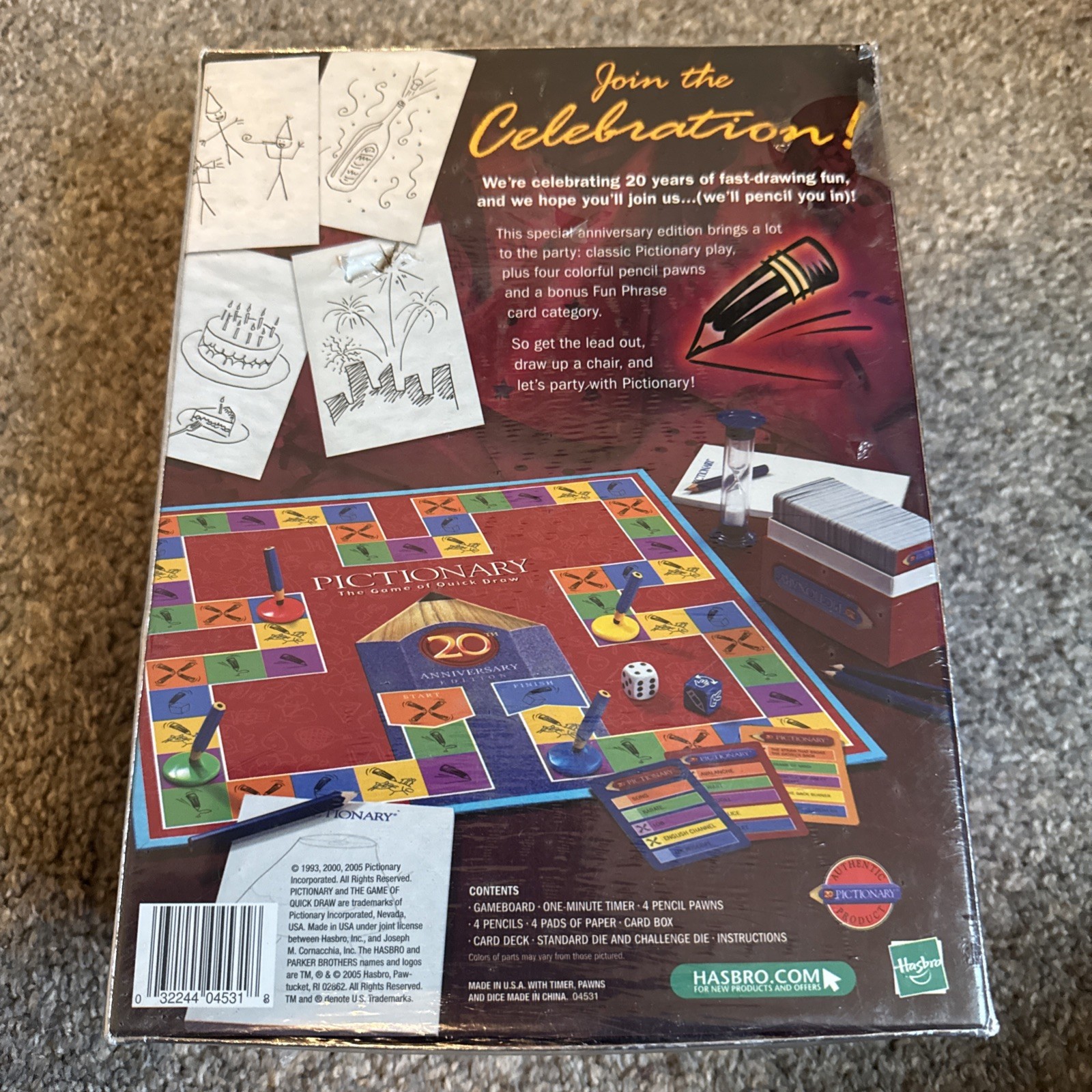 Pictionary The Game of Quick Draw 20th Anniversary Parker Brother SEALED NEW