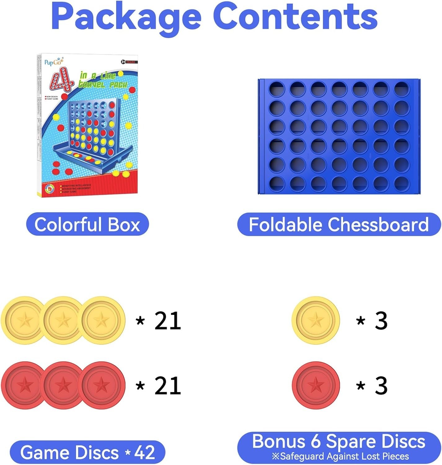 Medium Size 4 in a Row Game for Kids Ages 3+, Classic Family Board Game for K…