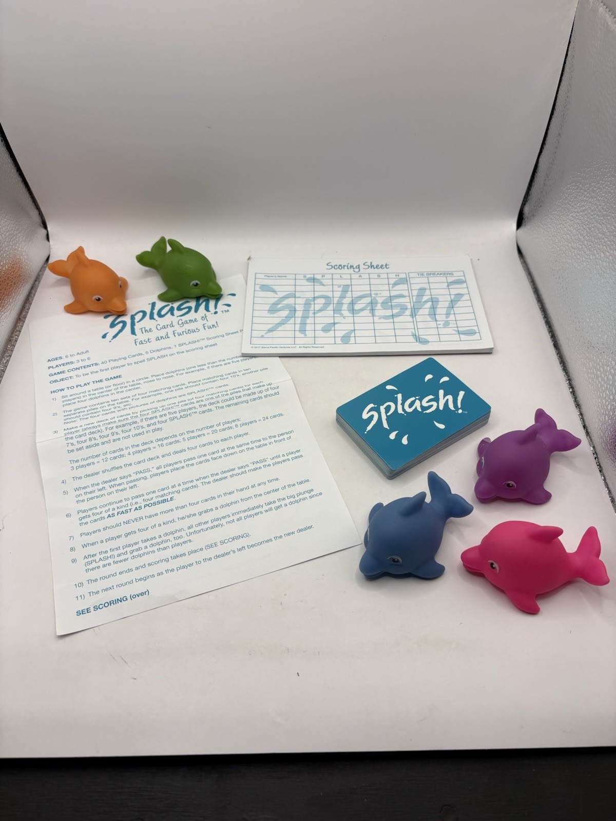 Splash! Matching Card Game Dolphin Kids Classic Family Fun 1618 Complete!