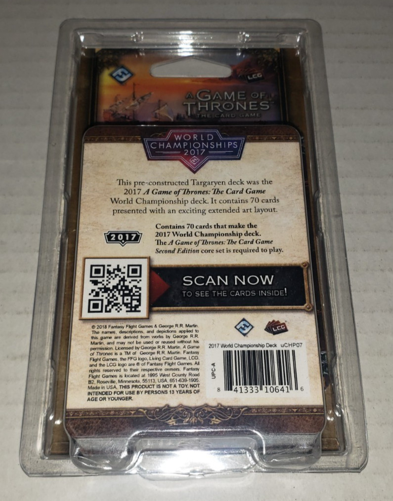Game of Thrones TCG: 2017 World Championship Deck uCHP07 Brand New Sealed