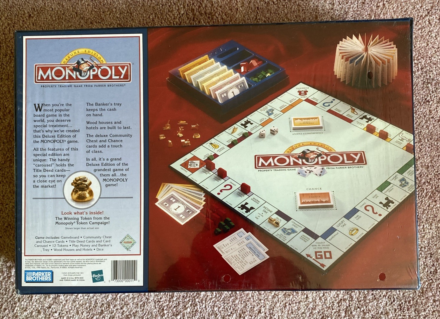 Vintage 1998 Monopoly Deluxe Edition Hasbro Parker Brothers Board NEW! SEALED!
