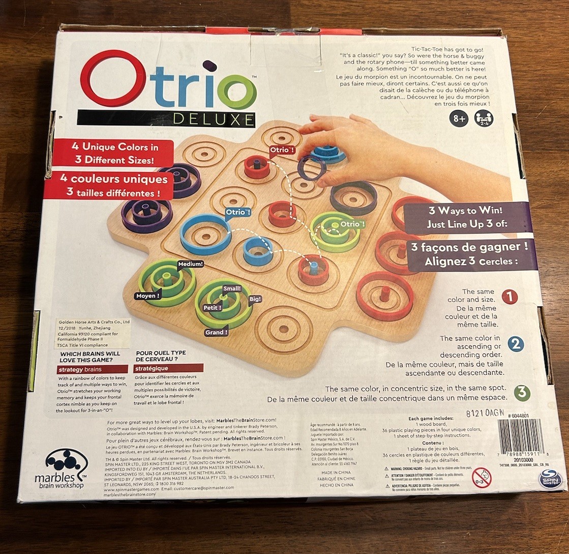 Spin Master Games, Otrio Wood Strategy Game, Fun Family Board Game, STEM Game