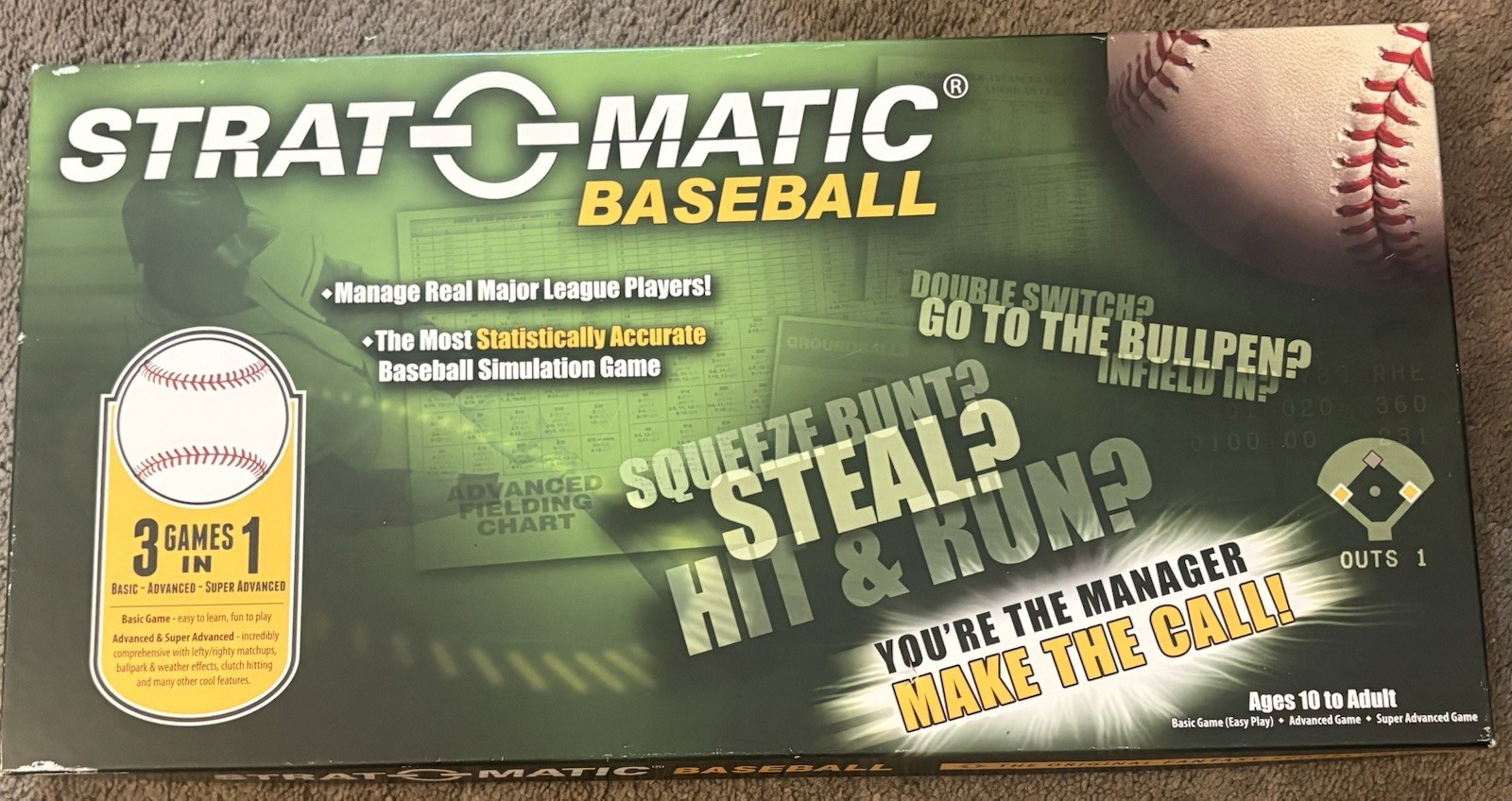 2016 Strat O Matic Baseball Player Cards Game Board Rules Die Markers Etc In Box