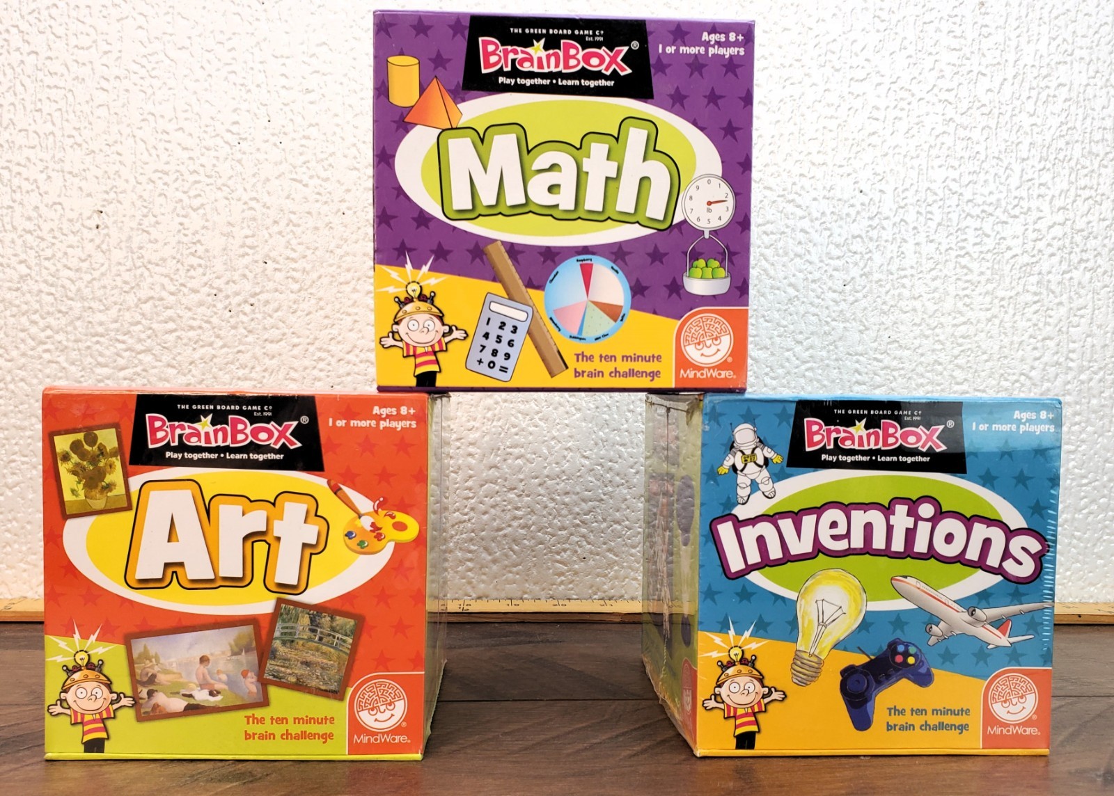 MindWare BrainBox Game Lot Math Art Inventions Educational Trivia Memory Sealed