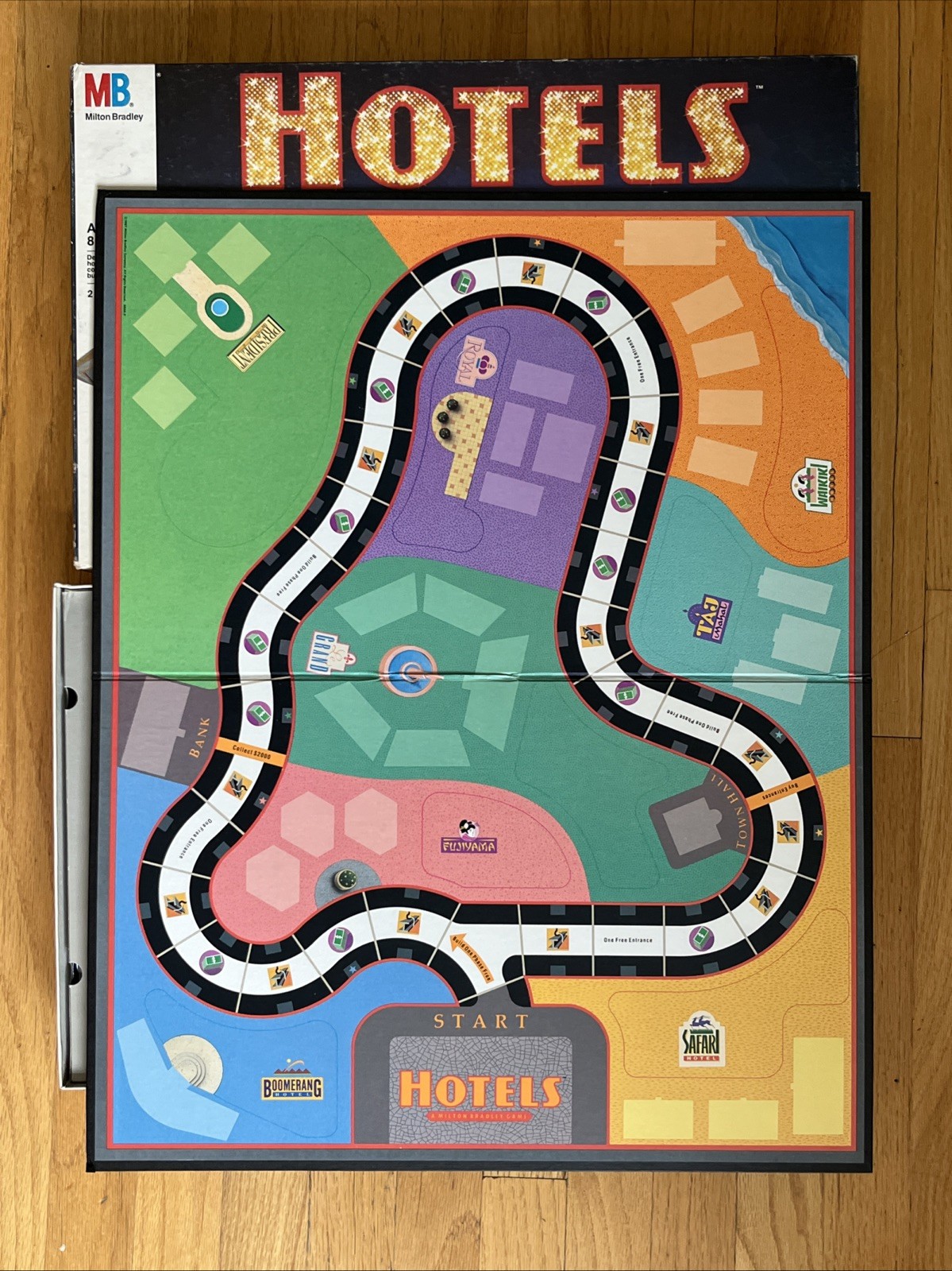 Vintage 1987 Hotels Board Game Milton Bradley MB Real Estate – 100% Complete