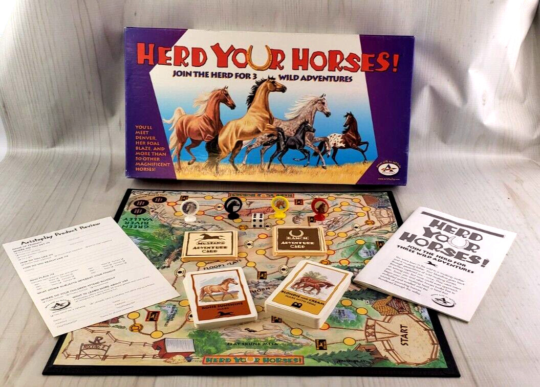 HERD YOUR HORSES Vintage Board Game 100% Complete Aristoplay 2-4 Players – 2002