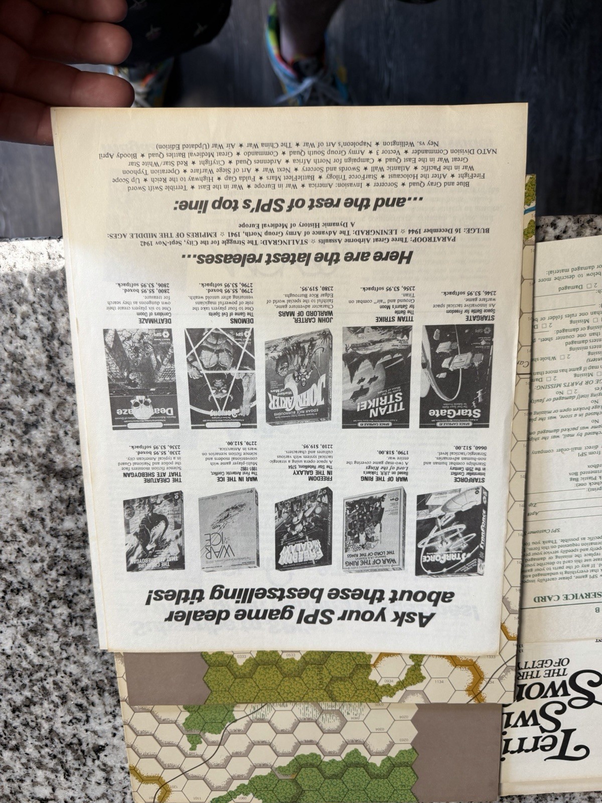 SPI 1976 Tray – TERRIBLE SWIFT SWORD – Three Days of Gettysburg Game UNPUNCHED