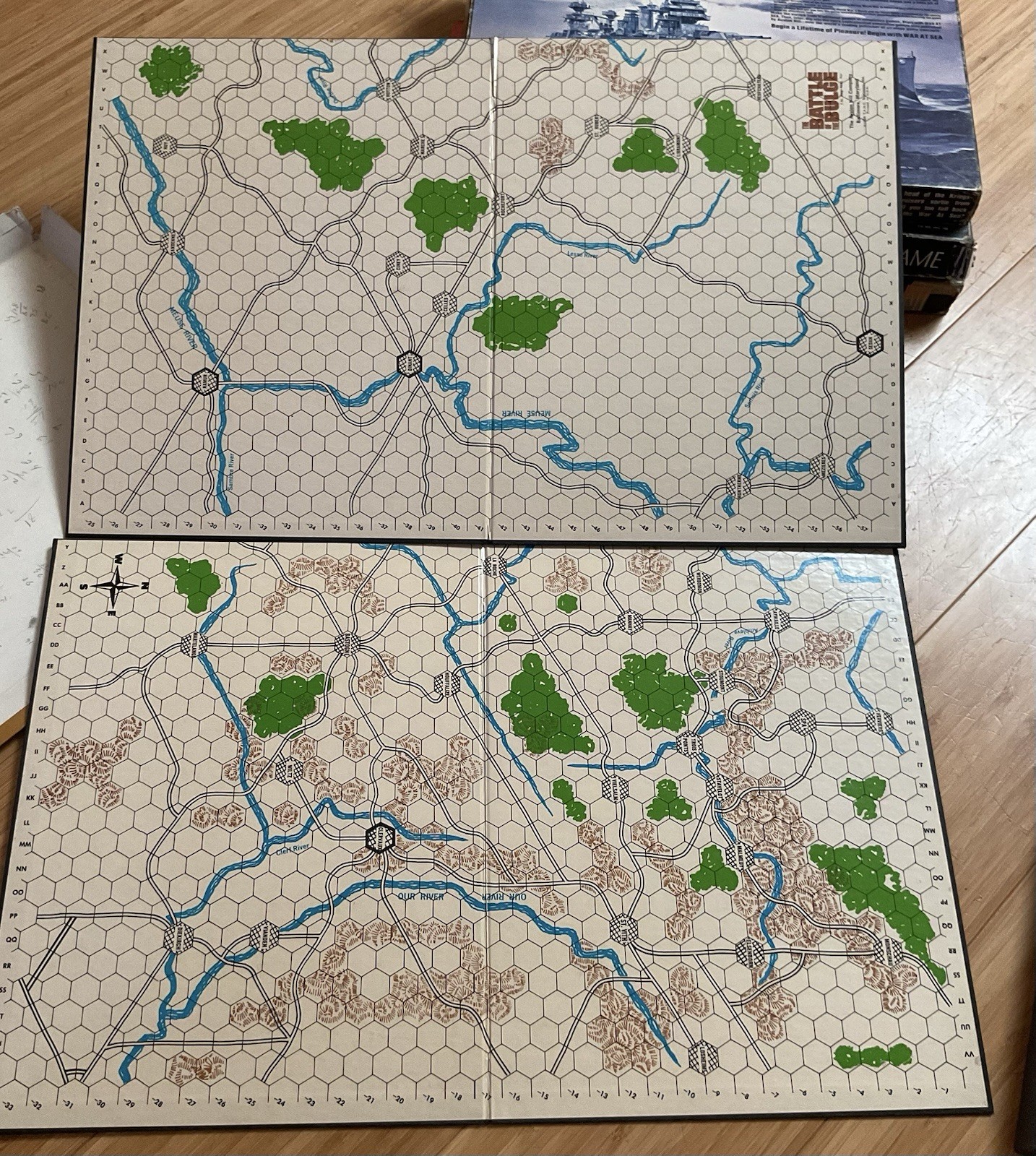 Lot 4 VTG Avalon Hill Games: Blitzkreig, Battle of Bulge, Tactics II, War at Sea