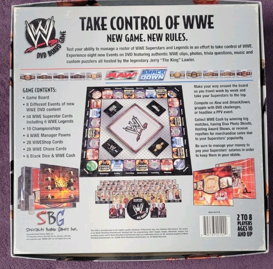 Vintage WWE DVD Board Game 2nd Edition 2006 The Rock Stone Cold Hulk Hogan