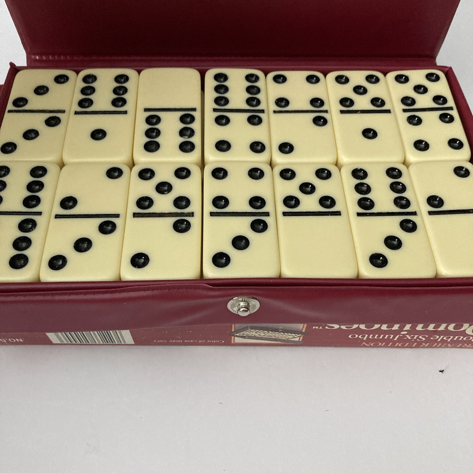 Lot of 2 Double Six Jumbo Regular & Color Dot Dominoes Cardinal Vintage Premier
