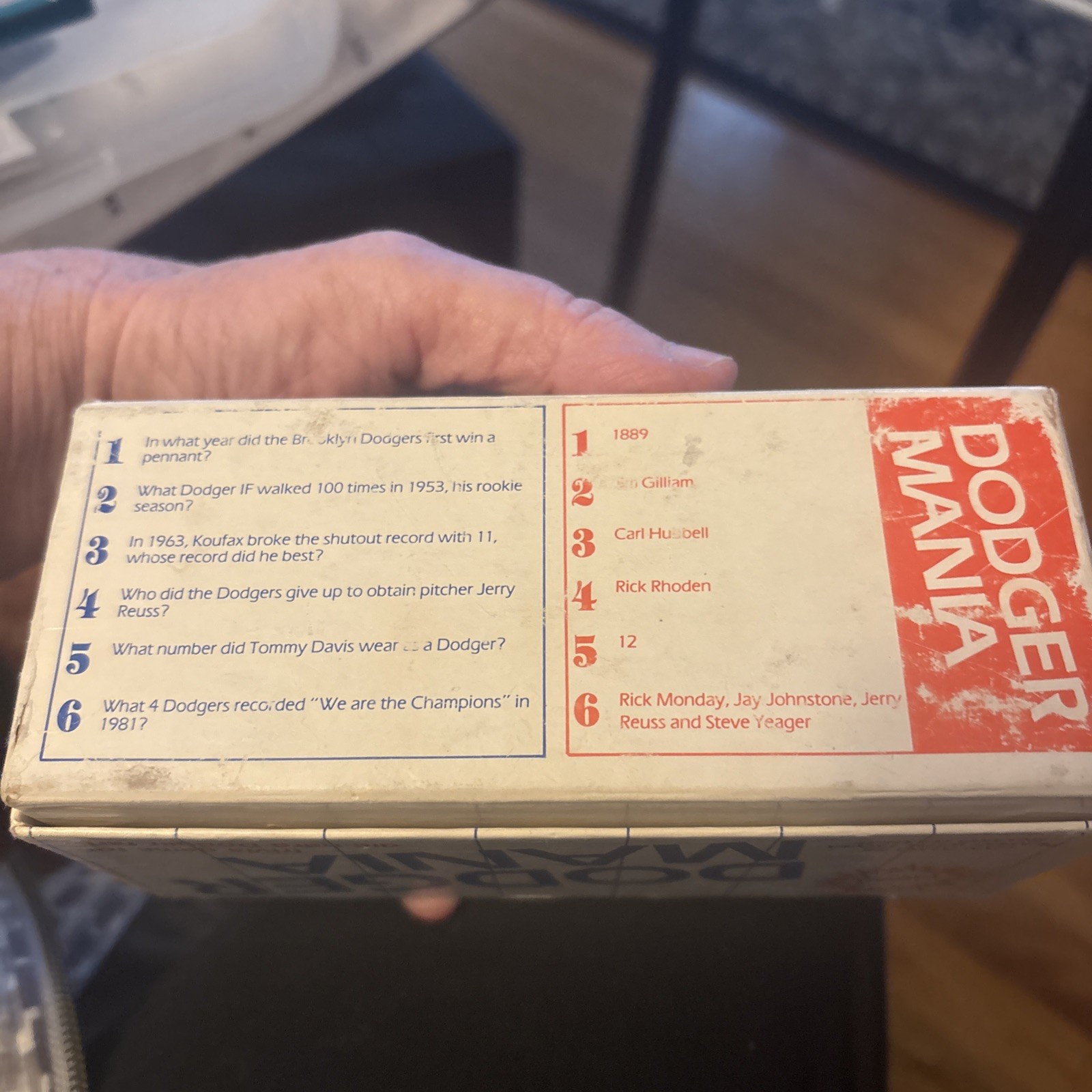 1985 Los Angeles Dodger Mania Trivia Game Die-Hard Fan Edition Trivial Pursuit