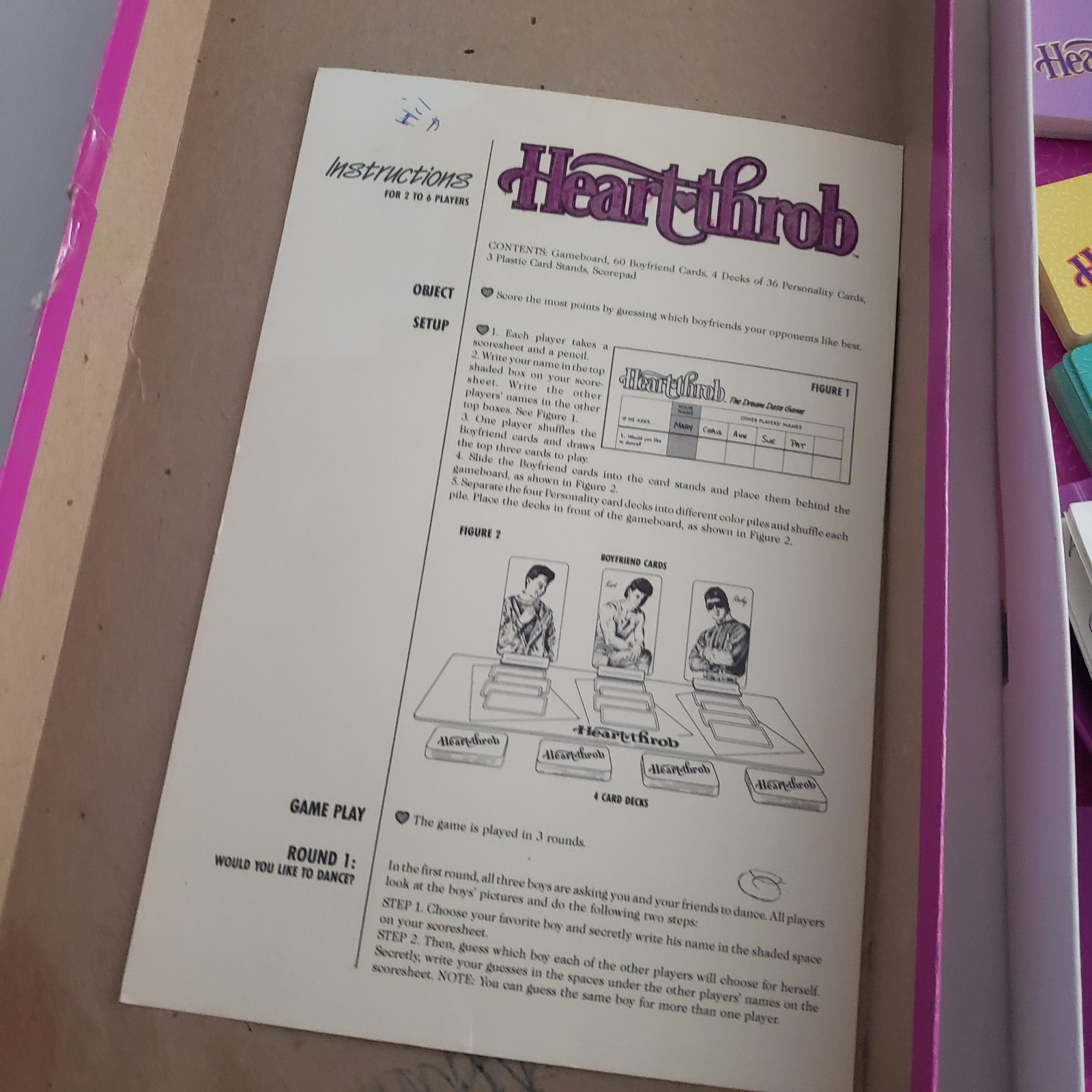 1988 Heart Throb Game Milton Bradley Bachelorette Party Fun VTG